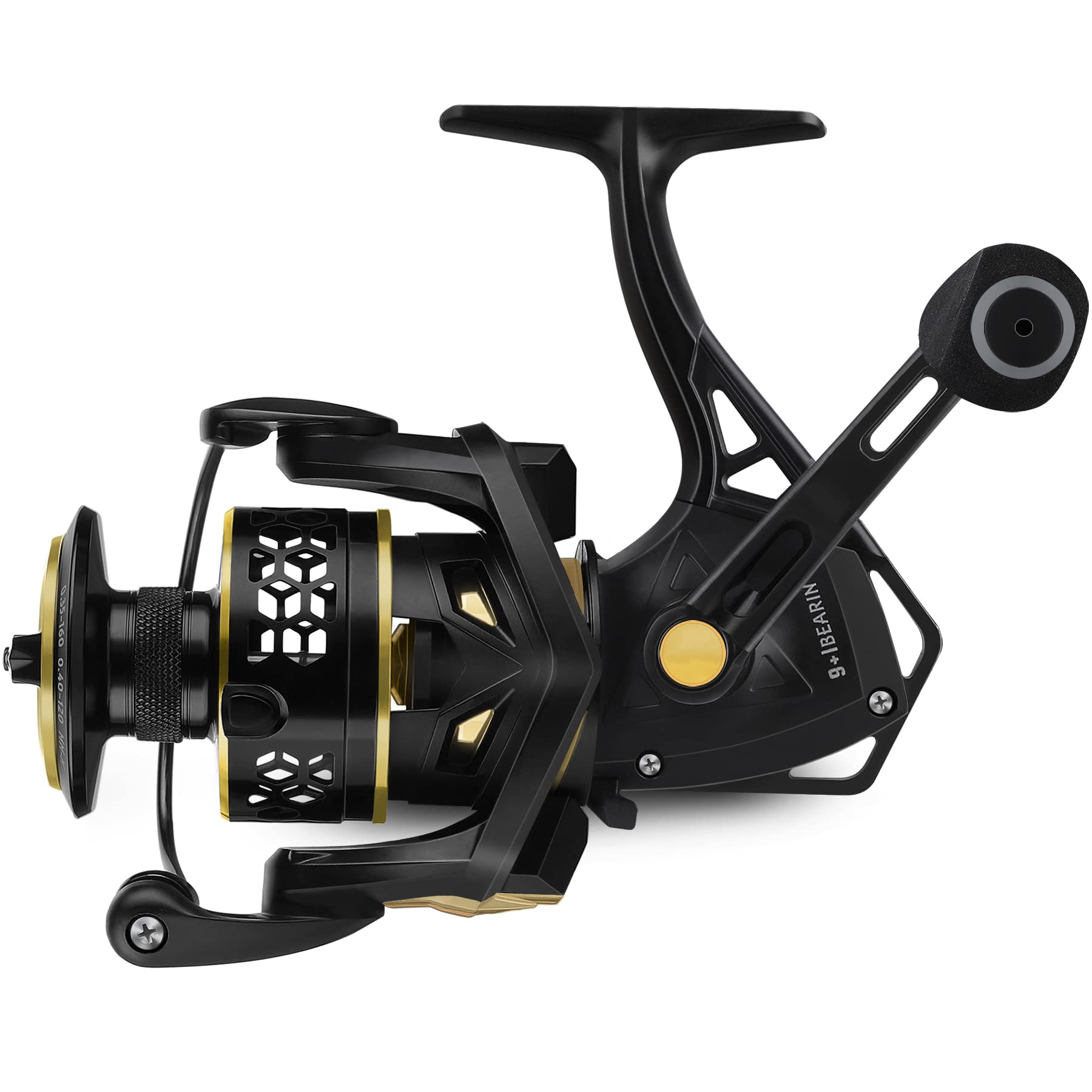 Plusinno Fishing Reel, 9 +1Bb Spinning Reel, Ultra Smooth Powerful, Lightweight Graphite Frame, Cnc Aluminum Spool For Freshwater