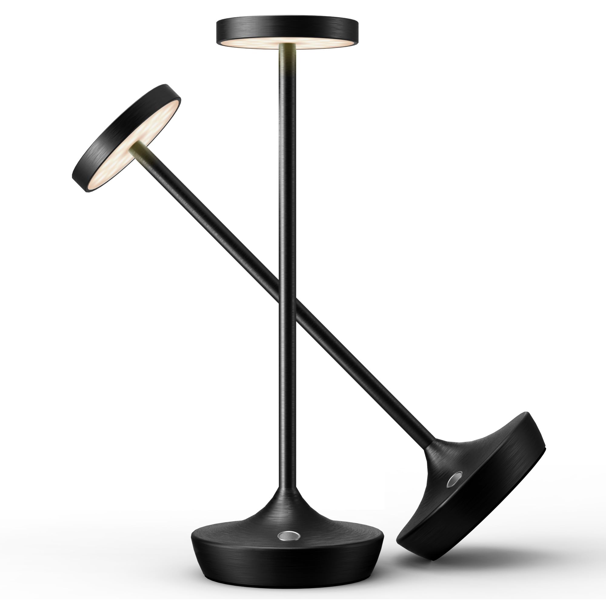 Willdoak Cordless Table Lamp Rechargeable - 6000Mah Led Battery Operated Table Light - Portable Touch Dimmable Outdoor Waterproof Table Lamps For Patio Restaurant Dining (2 Black)
