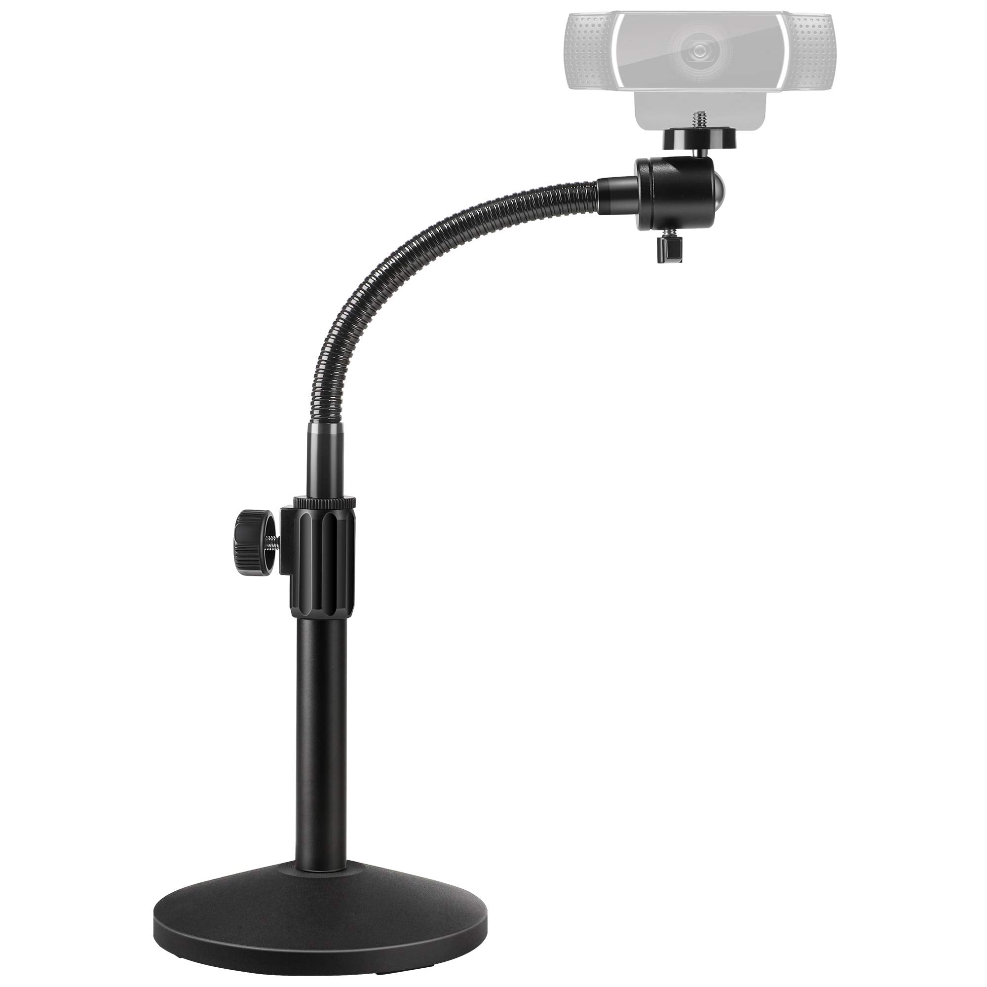 Puroma Webcam Stand Goose-Neck Mount Stand Desktop Stand For Logitech Webcam C922 C930E C920S C920 C615 And Other Webcam With 1/4" Thread