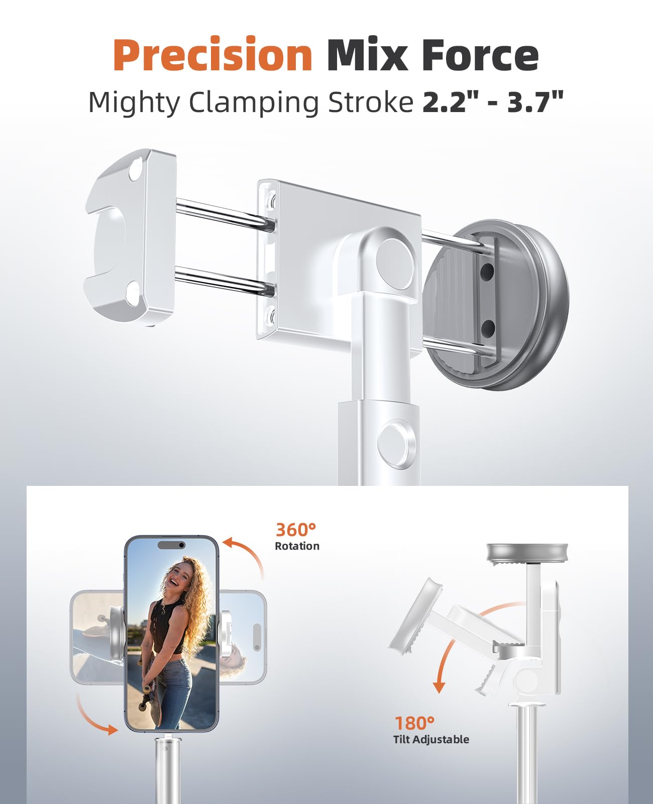 Vimose Tripod For Iphone &Phone Tripod Stand, Lightweight Aluminum Alloy, Adjustable Height, Compatible With Iphone And Android Phones