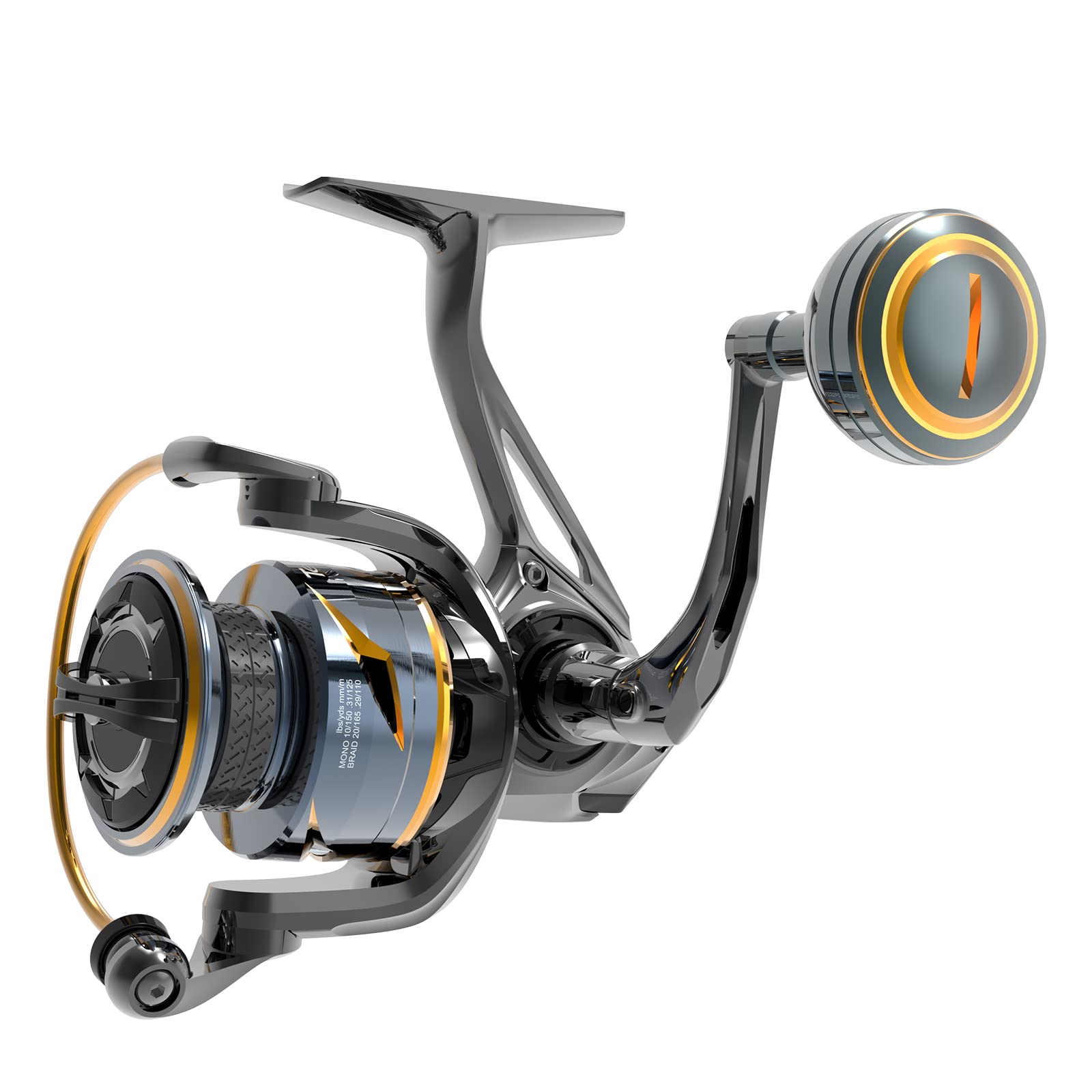 Tempo Persist Fishing Reels, Freshwater And Saltwater Spinning Reel, With Harder Gv-5H Rotor, 7 + 1 Sealed Ball Bearing, Max Drag Up To 30.9 Lbs, Corrosion Resistant Fishing Reel