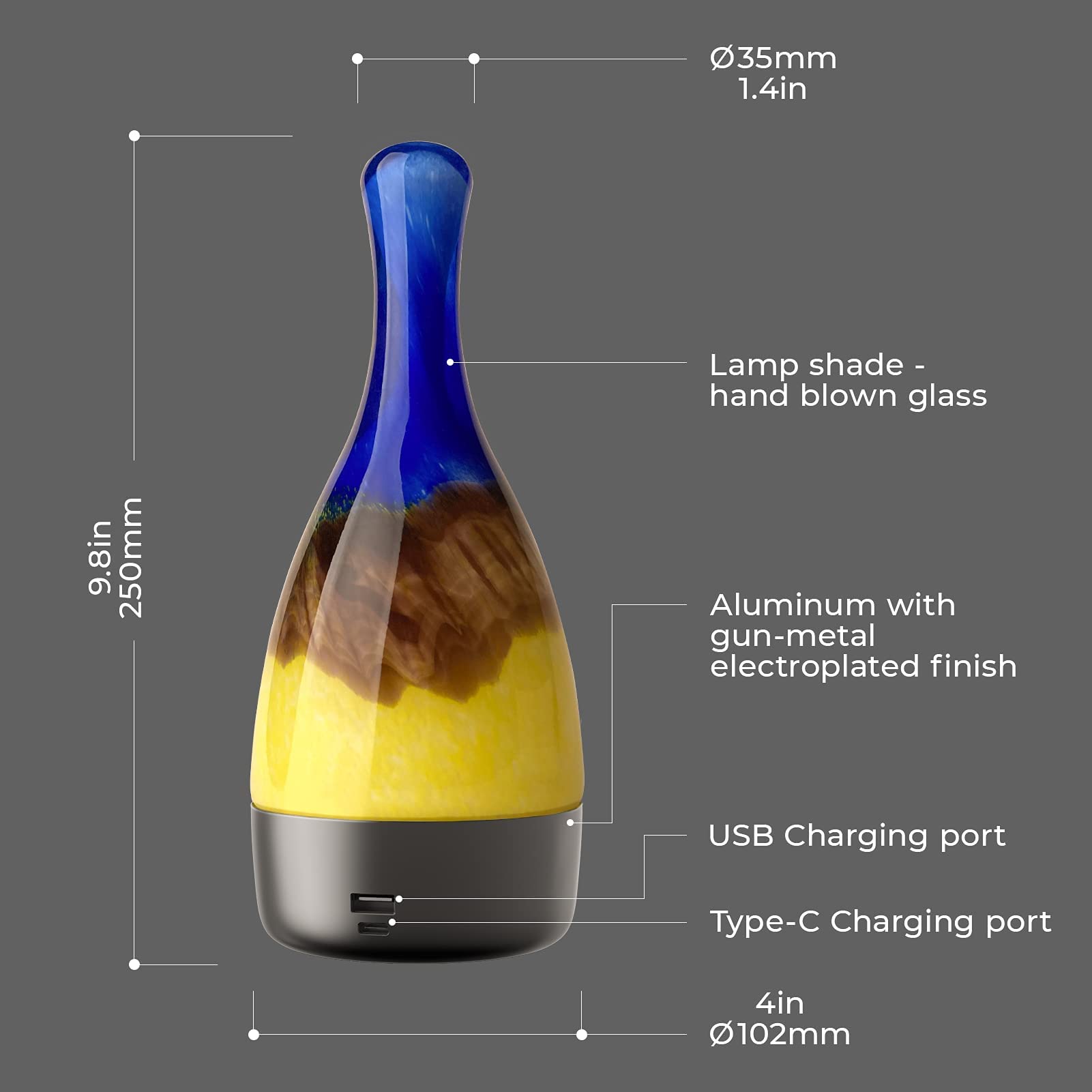 Luxmann Touch Control Cordless Table Lamp: Portable Bedside Lamps Built-In 5200Mah Rechargeable Battery Powered And 3 Way Dimmable Modes With Usb Port Decorative Nightstand Lamps For Home Bedroom