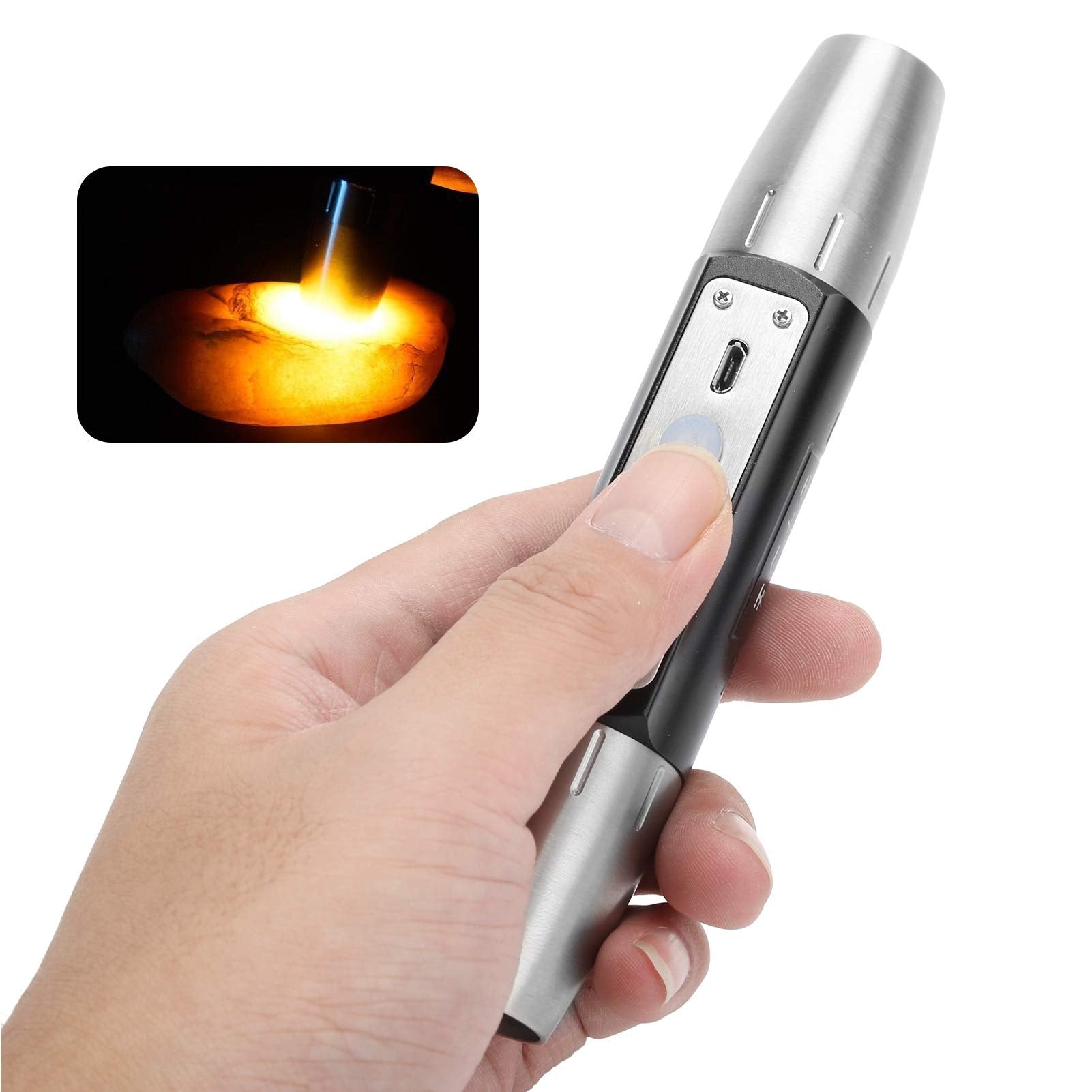 Daoneg Koulate Jade Appraisal Light Detector Lamp, Super Bright Dx6 Usb Rechargeable Quad Leds Expert Jade Appraisal Flashlight For Jewelry Appraisal Gemstones Diamond