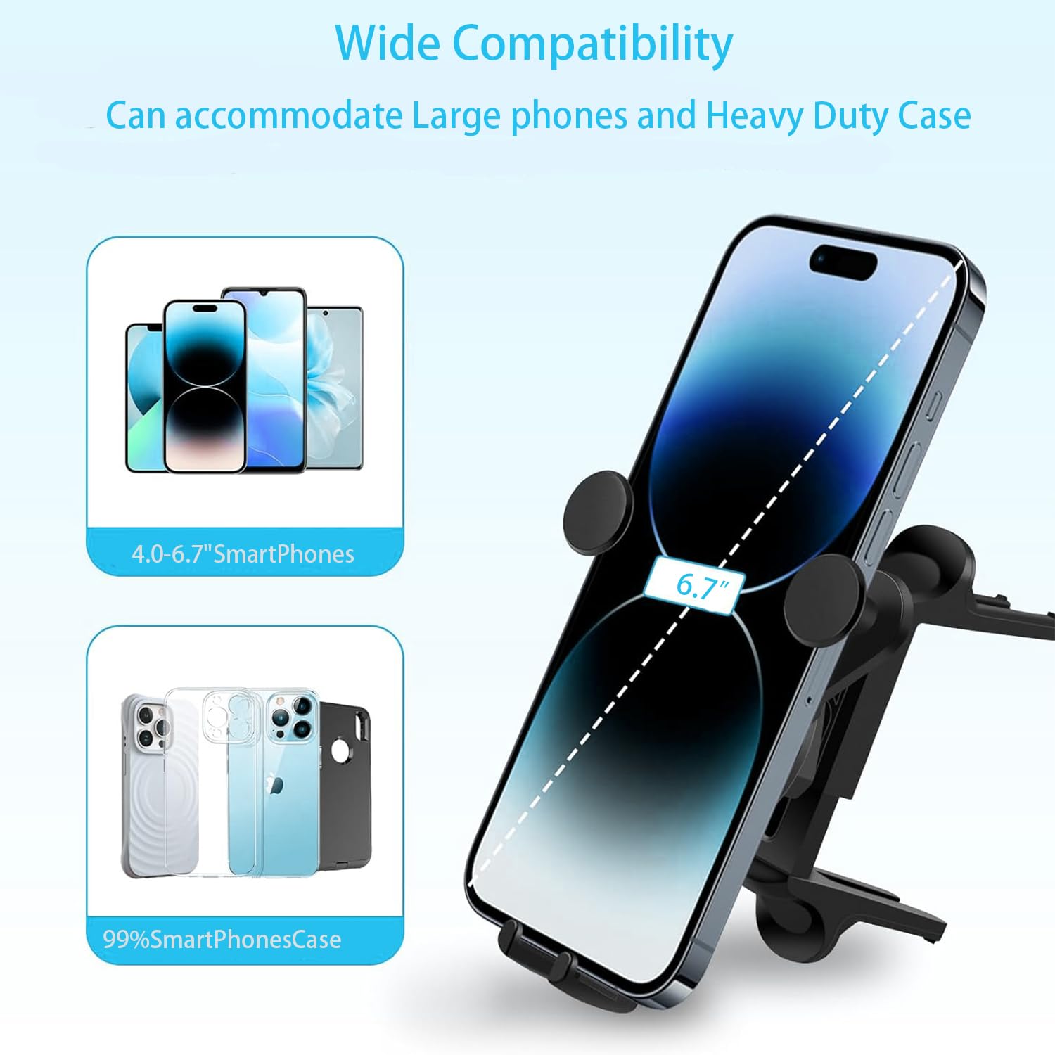 Icailin Car Phone Holder Mount Compatible With Mercedes Benz C-Class, E-Class,S-Class,B-Class,A-Class, V-Classglc/Gle/Gls/Glb/Gla-Class 2016- & Mini Cooper, Mercedes Benz Car Accessories