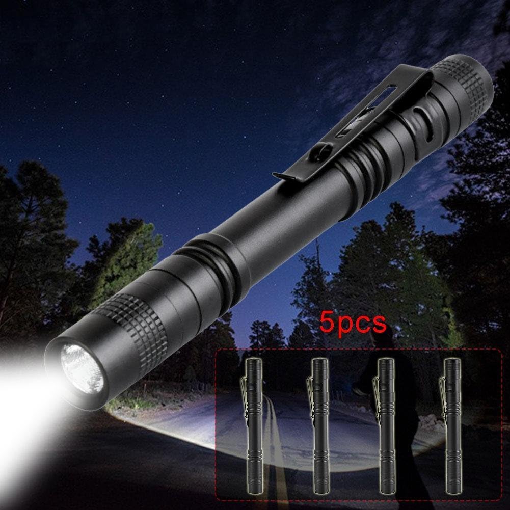 Tileon Pen Flashlight,5Pcs Led Pen Light Flashlights With Clip,500 Lumen Mini Pocket Flashlight Small Penlight Inspection Flashlight