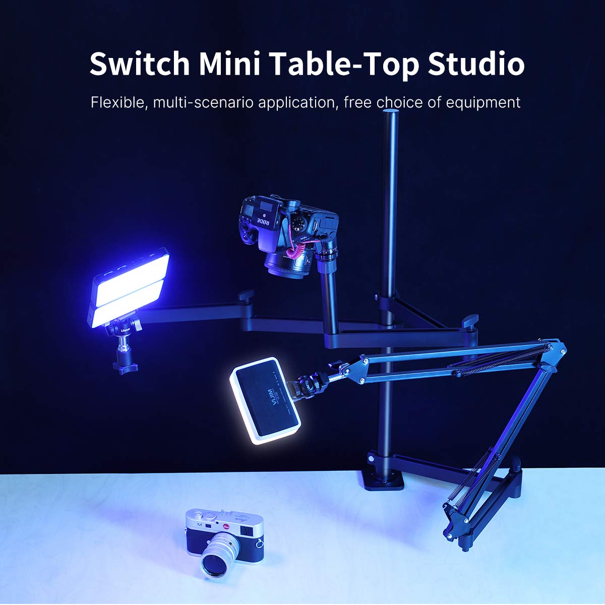 Pictron Live Broadcast Boom Arm, Ulanzi Flexible Desk Mount Camera Arm Clamp Webcam Stand, Microphone Boom Arm For Blue Yeti Snowball Yeti Nano, Webcam, Camera, Led Light, Voice Recording, Podcasting
