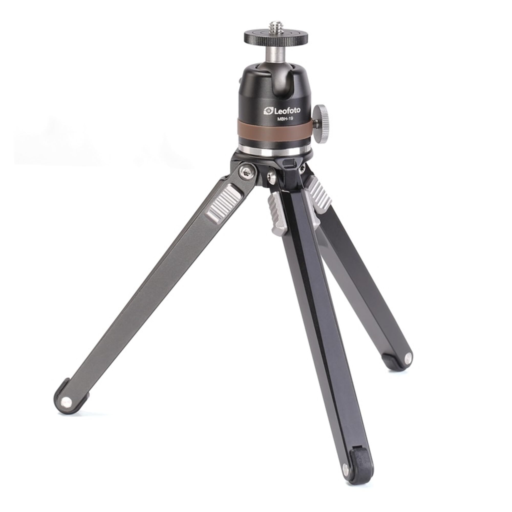 Leofoto Mt-02 Mini Tripod, Aluminum, Portable And Compact, 1/4" Tripod Mounting Stud Ball Head Kit (Mt-02+Mbh-19)