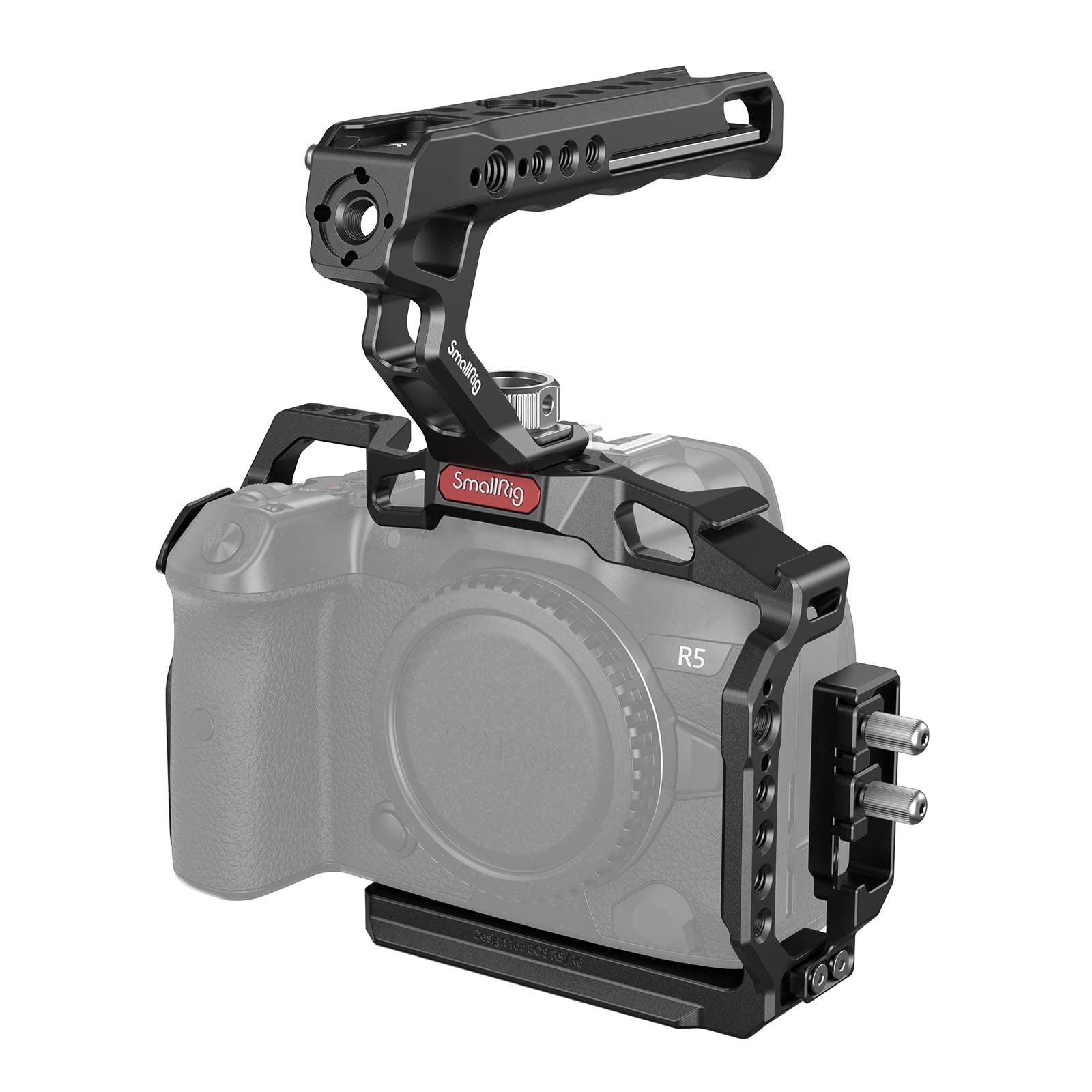 Smallrig R5/R6/R5 C Cage Kit For Canon R5/R6/R5 C, Camera Handheld Kit With Top Handle And Cable Clamp - 3830