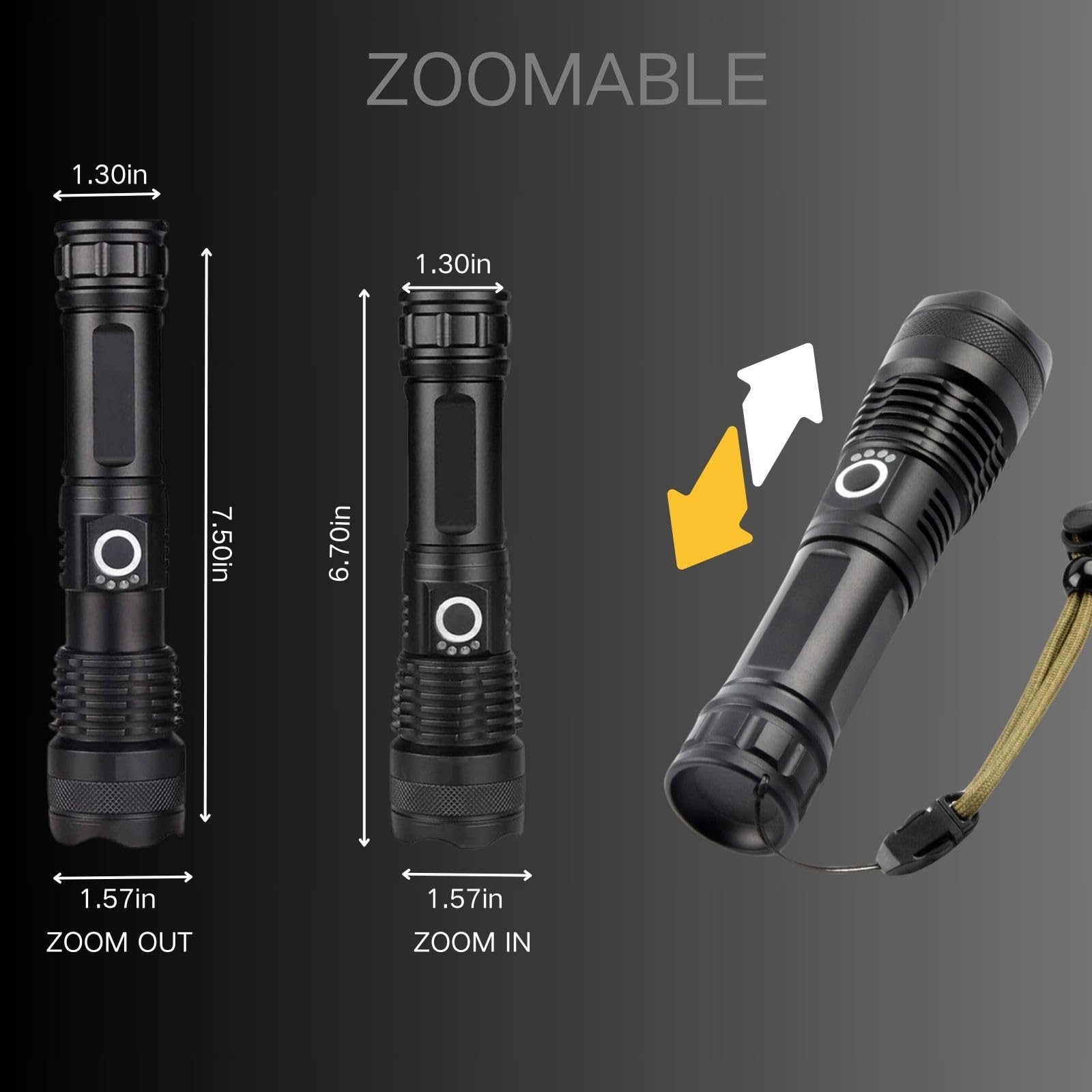 Zunktopone Stocking Stuffers For Men Adults Teens, Rechargeable Led Flashlights High Lumens, Christmas Hunting Fishing  For Men,Powerful Flashlight For Camping Hiking And Emergencies