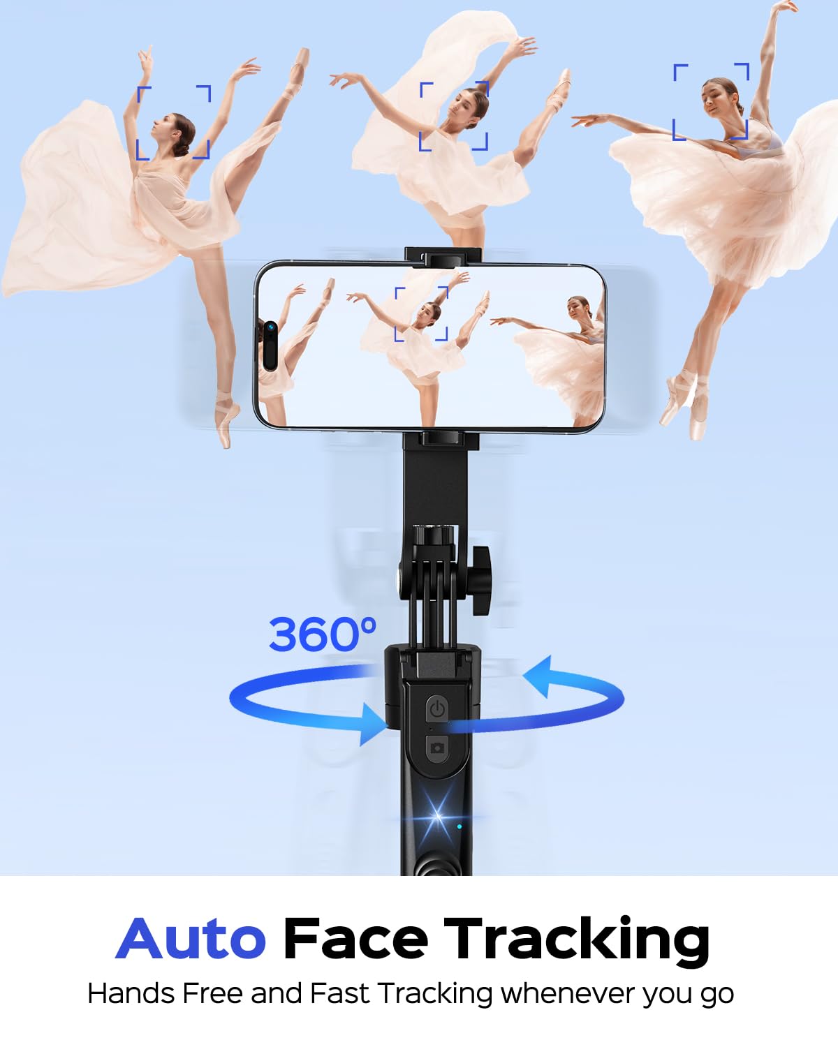 Nemova 68'' Auto Face Tracking Tripod For Iphone, 360° Rotation Phone Tripod With Wireless Remote And Phone Holder, Selfie Stick For Android, Applied To Youtube, Tiktok, Facetime