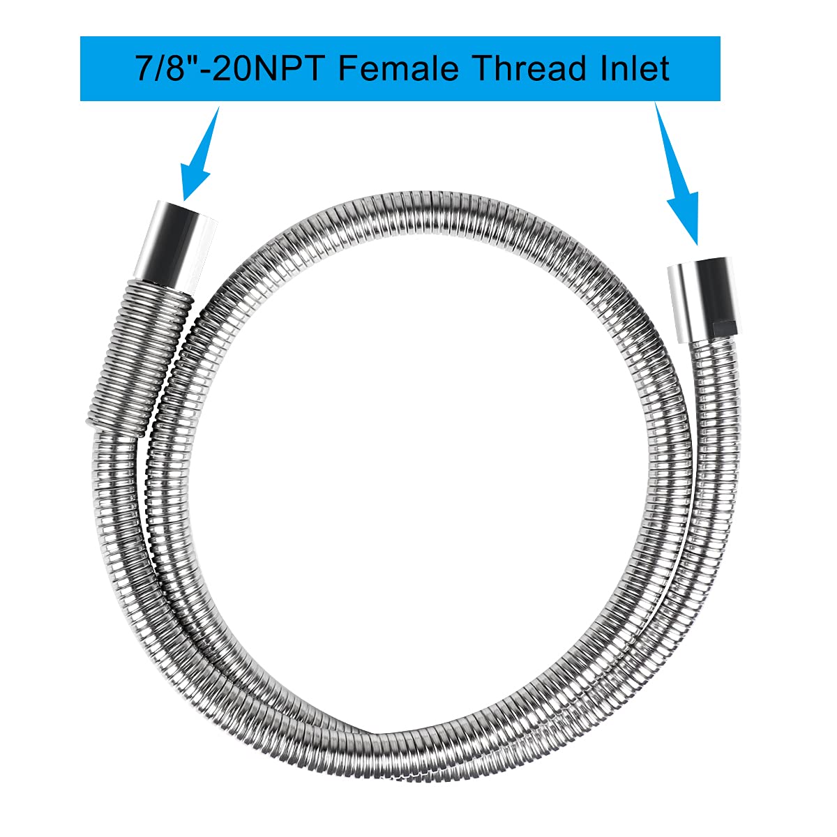 Xiube Commercial Pre Rinse Sprayer Hose Replacement Kit For Kitchen Dish Sink Faucet, 60 Inch Flexible Stainless Commercial Pre Rinse Kitchen Faucet Hose Parts