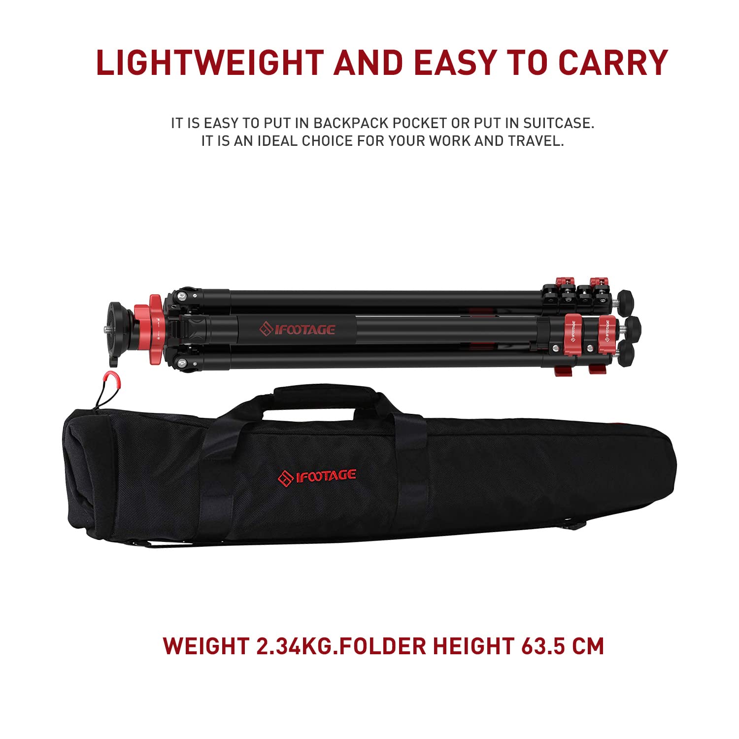 Ifootage Camera Tripod Professional Standard,Heavy Duty,Flexible Stable 360° Ball Head,Centre Column Release For Low Position,Max Payload 6Kg,65"/165Cm Ta6S