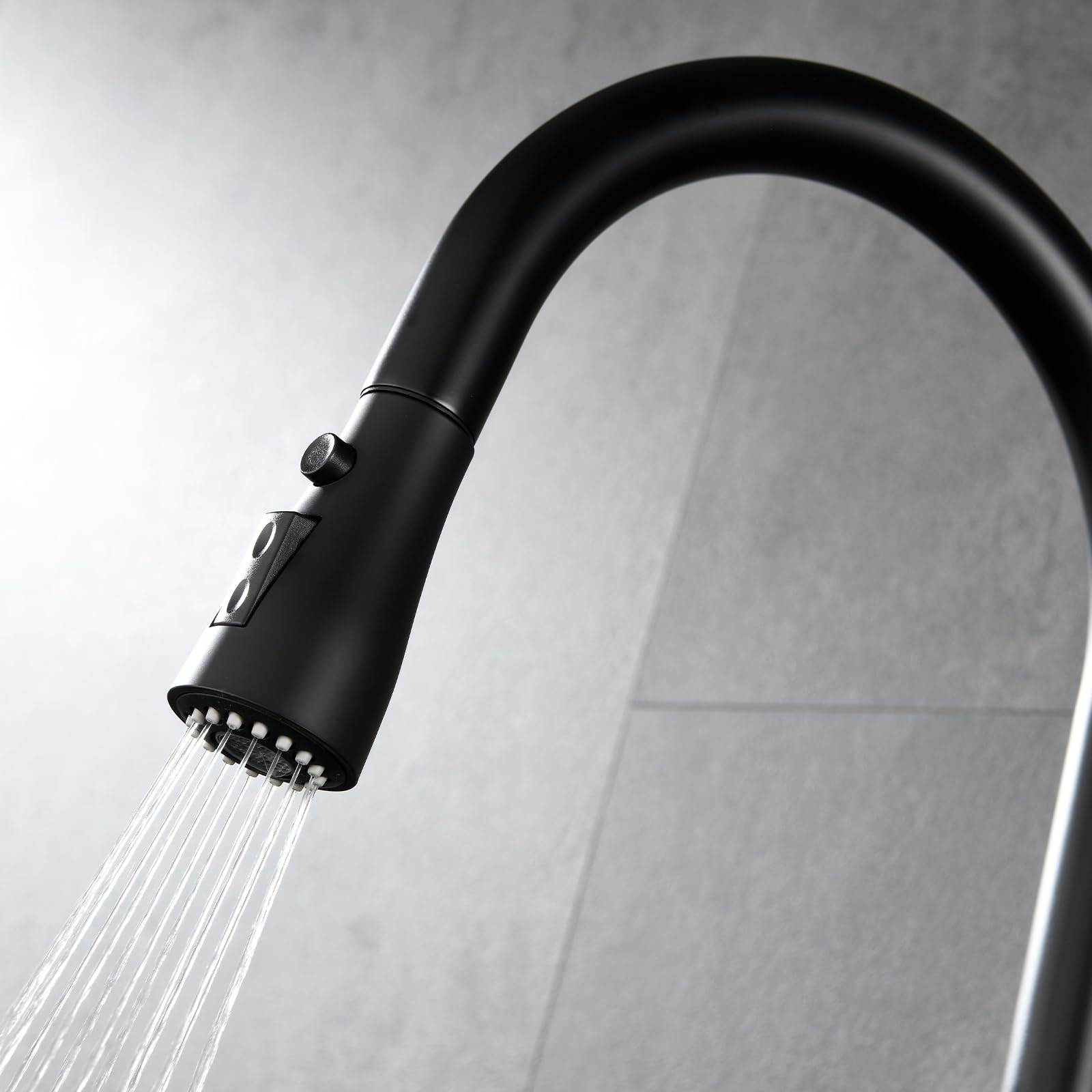 Aonebath Kitchen Faucets, Replacement For Moen Matte Black One-Handle Pulldown Kitchen Sink Faucet Featuring Power Boost For A Faster Clean, Black Kitchen Faucet With Pull Down Sprayer, 7594Bl