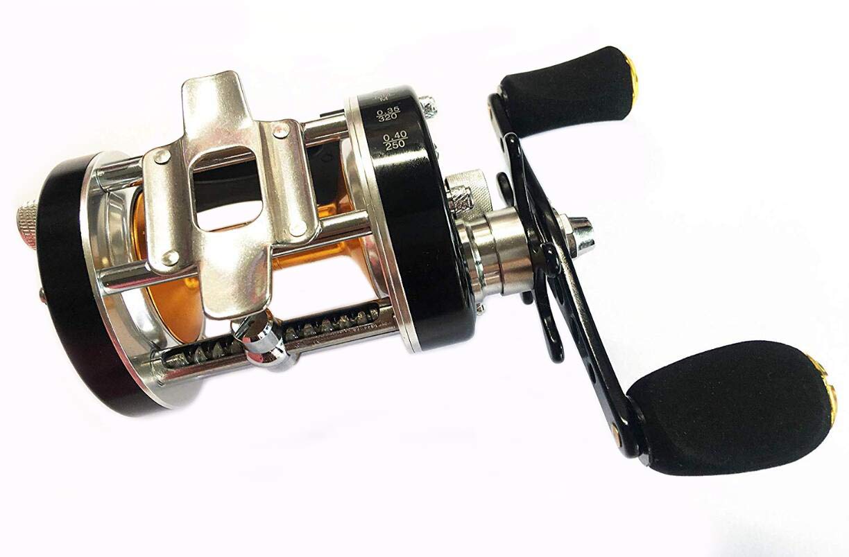 Ming Yang Mc600 Black Baitcasting Reel 6 Bb Right Handed Saltwater Fishing Gear Ratio 5.3:1 Muskie Catfish Fishing, Conventional Casting Reel With Power Handle