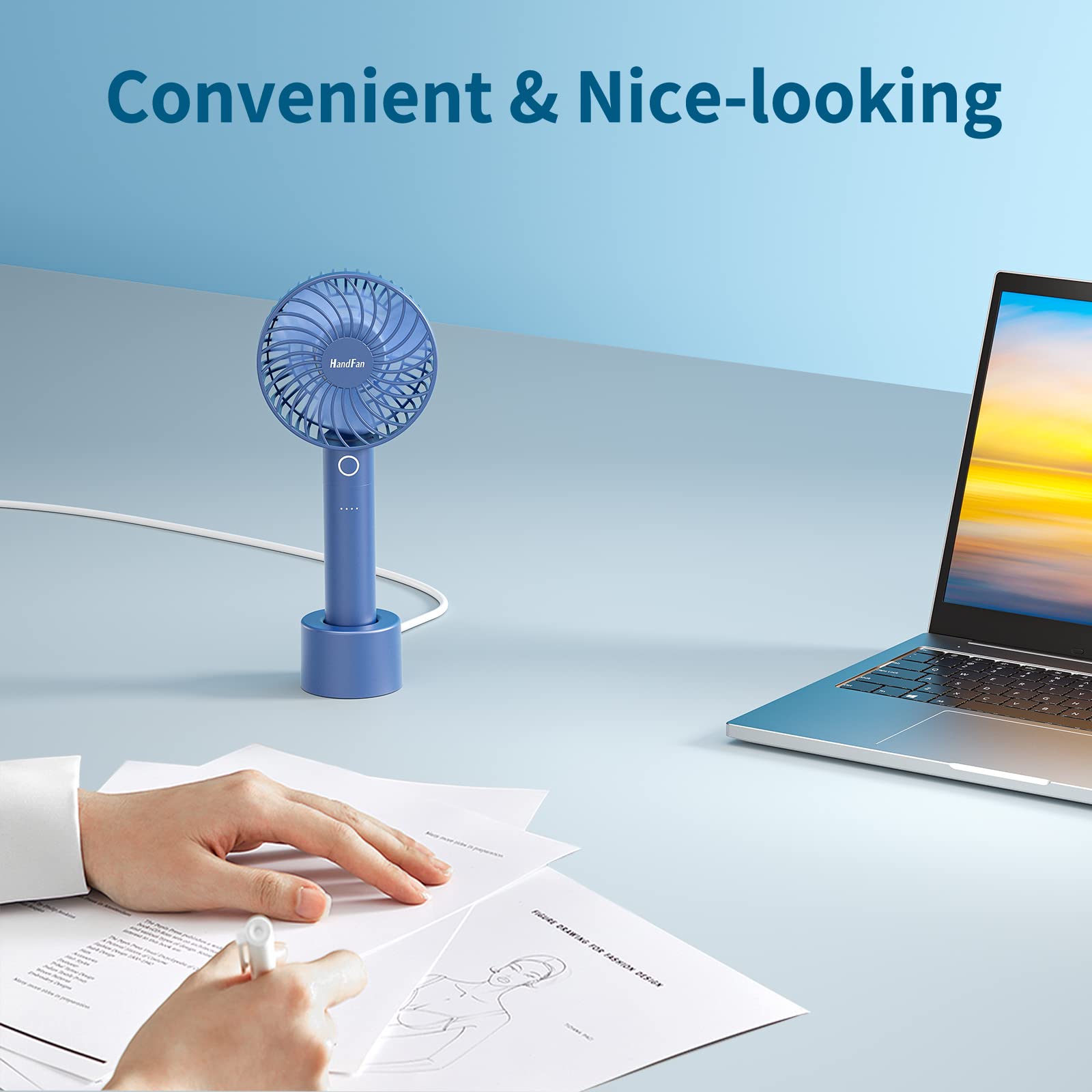 Handfan Mini Handheld Fan With Portable Charger, Rechargeable Personal Hand Fans For Women