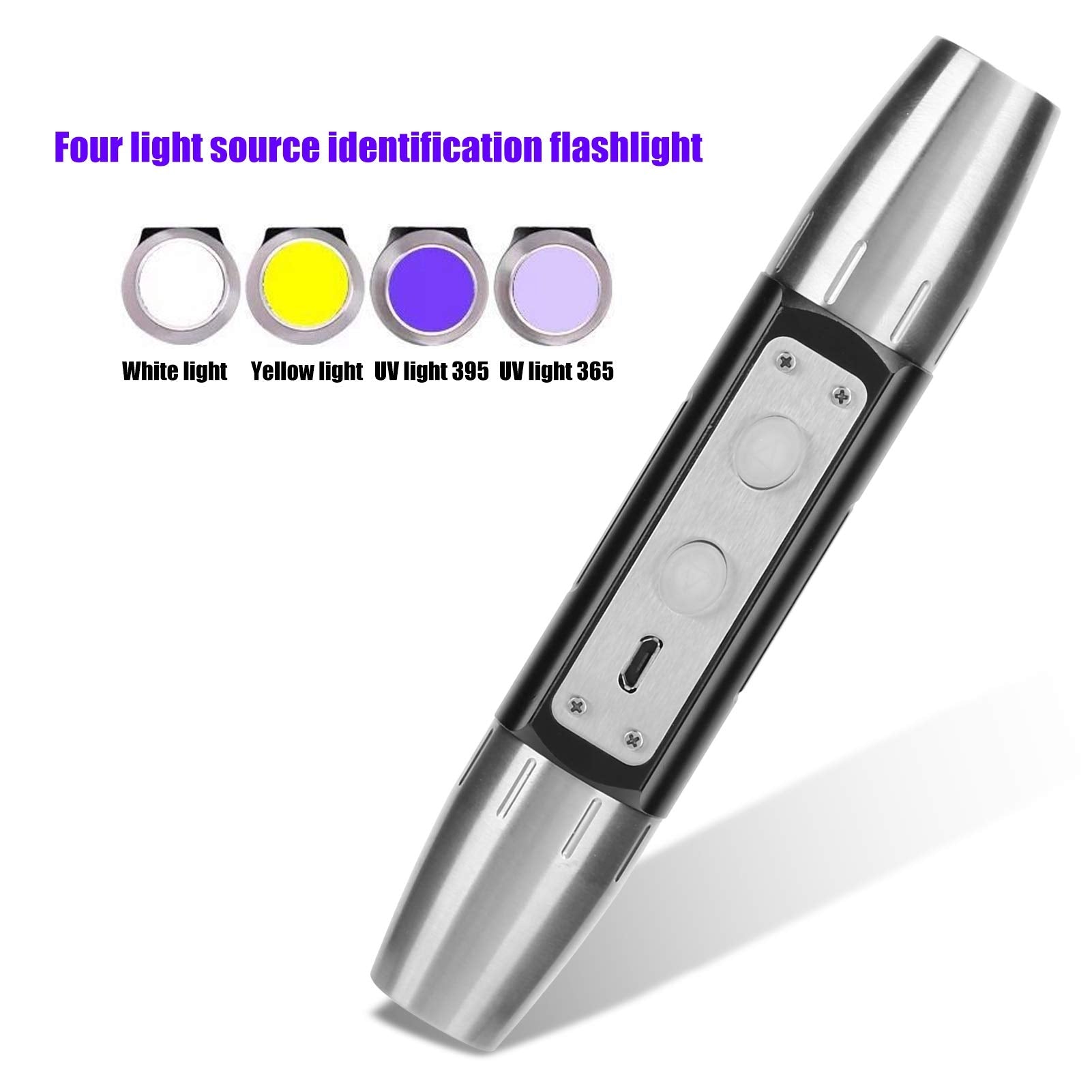 Daoneg Koulate Jade Appraisal Light Detector Lamp, Super Bright Dx6 Usb Rechargeable Quad Leds Expert Jade Appraisal Flashlight For Jewelry Appraisal Gemstones Diamond