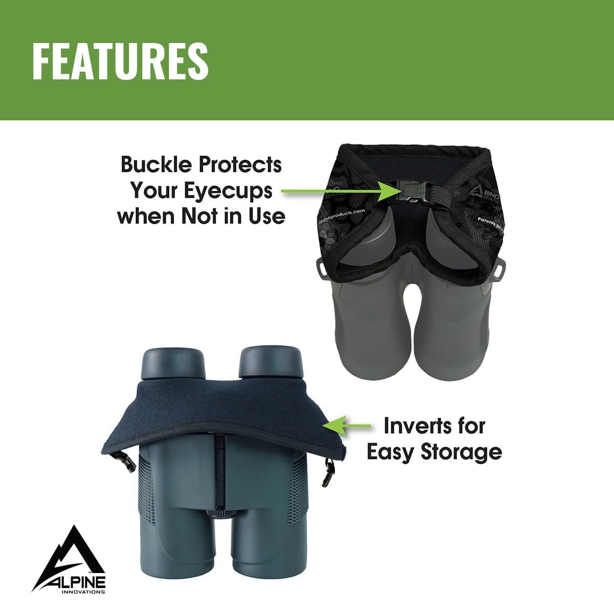 Slicker Bino Bandit - Blocks Glare, Improves Visual Acuity And Reduces Eye Fatigue. Fits All Binoculars. (Stealth Olive)