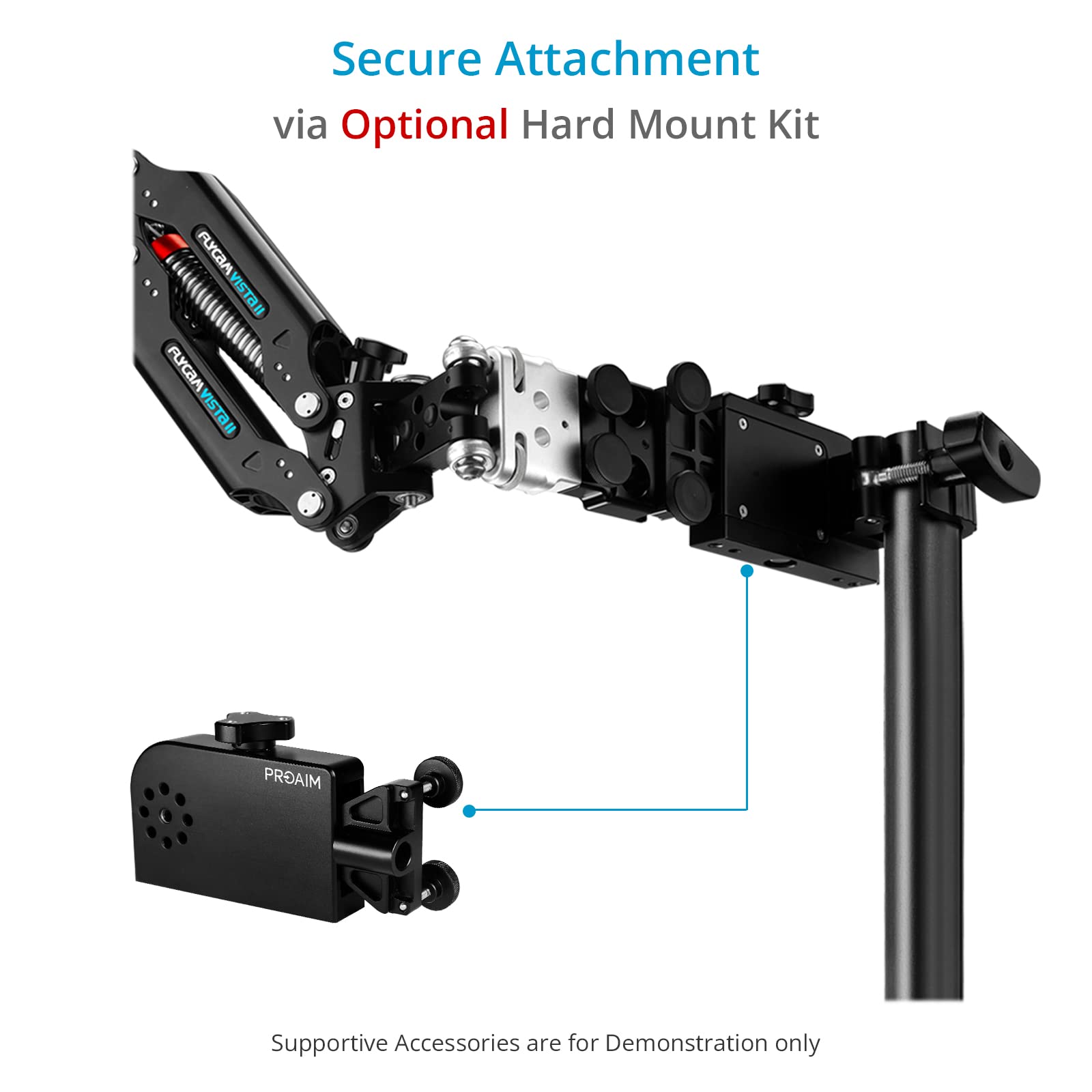 Proaim Vsta Socket Mount For Hard Mount Kit  Compatible With Vista Stabilizer Arm  For Cars, Rail-Compatible Dollies, Tri-Hats & Cameras Rickshaw Carts (Vsta-Ii-Sm)