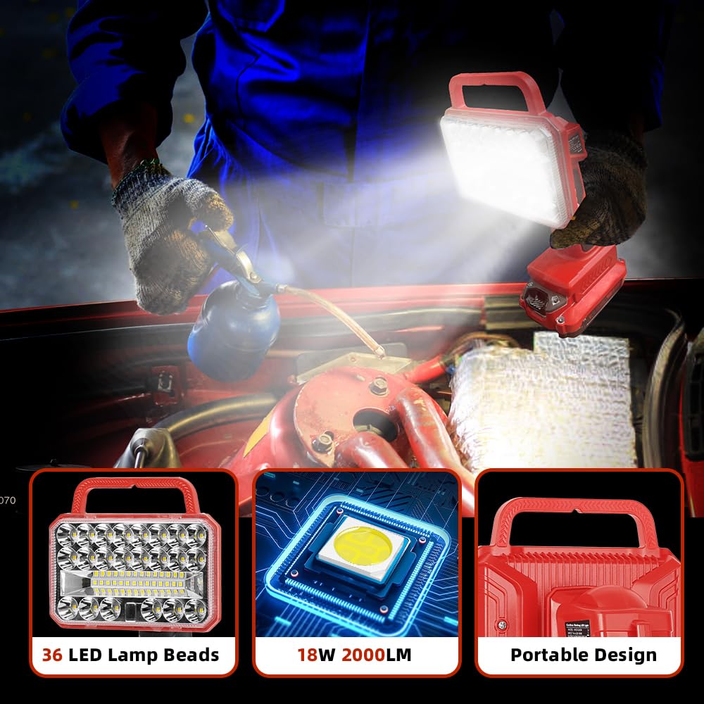 Wexibryndl 18W Cordless 2000Lm Led Flashlight For Craftsman 20V Li-Ion Battery, Portable Handheld Work Light With Usb Charging Port For Camping, Hiking, Fishing, Job Site, Indoor & Outdoor Use