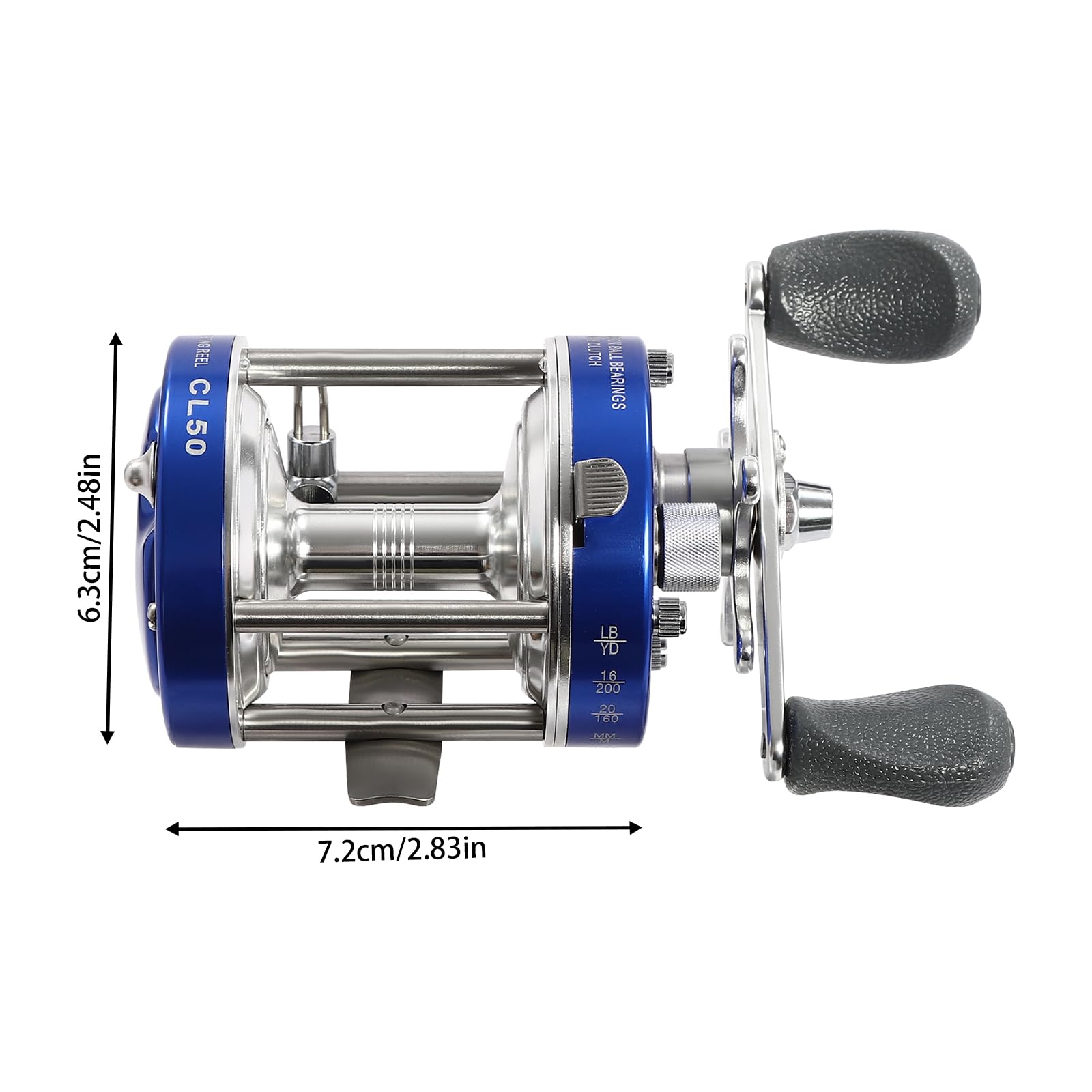 Unndysrt Round Baitcasting Fishing Reel - Conventional Reel For Catfish And Other Freshwater & Saltwater Fishing - Durable Design For Anglers