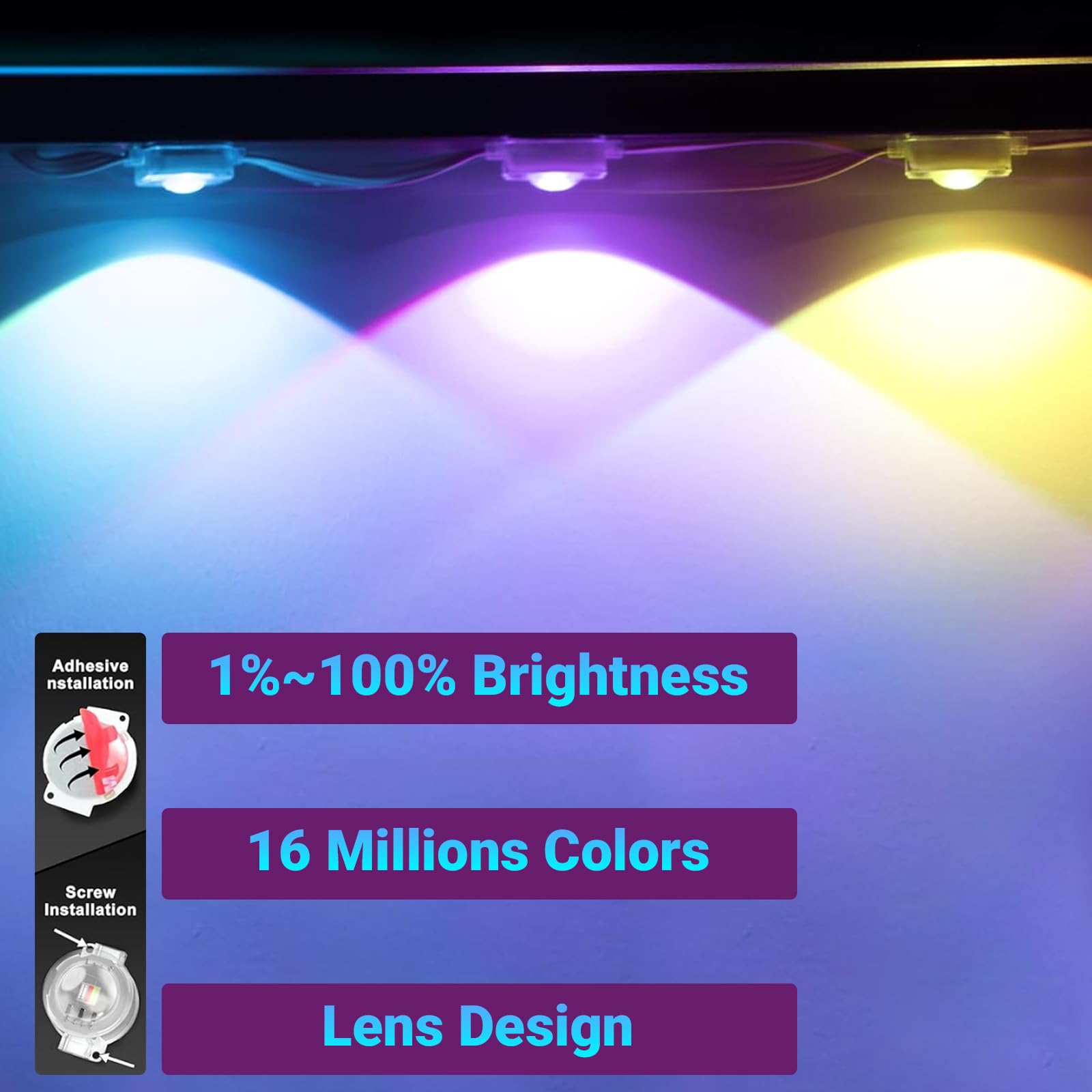 Jzvgen Permanent Outdoor Light For House,50Ft Rgb Outdoor Light With 30 Led Lights,Ip67 Waterproof,With App/Remote Control For All Holiday Decor Decorations Lights