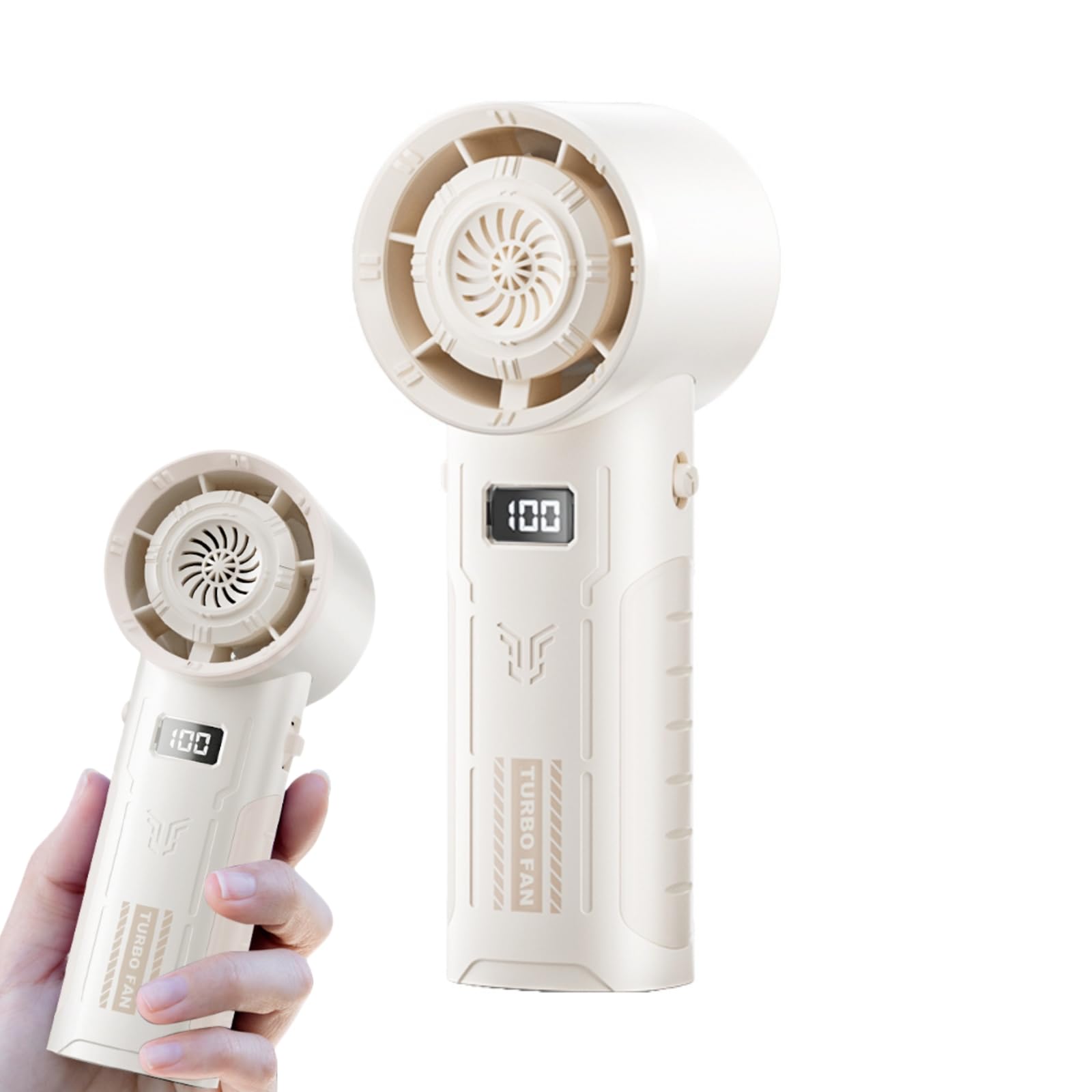 Portable Handheld Turbo Fan,Speed(1-100) Adjustable Mini Fan,4000Mah Battery Usb Rechargeable Person - Koospark