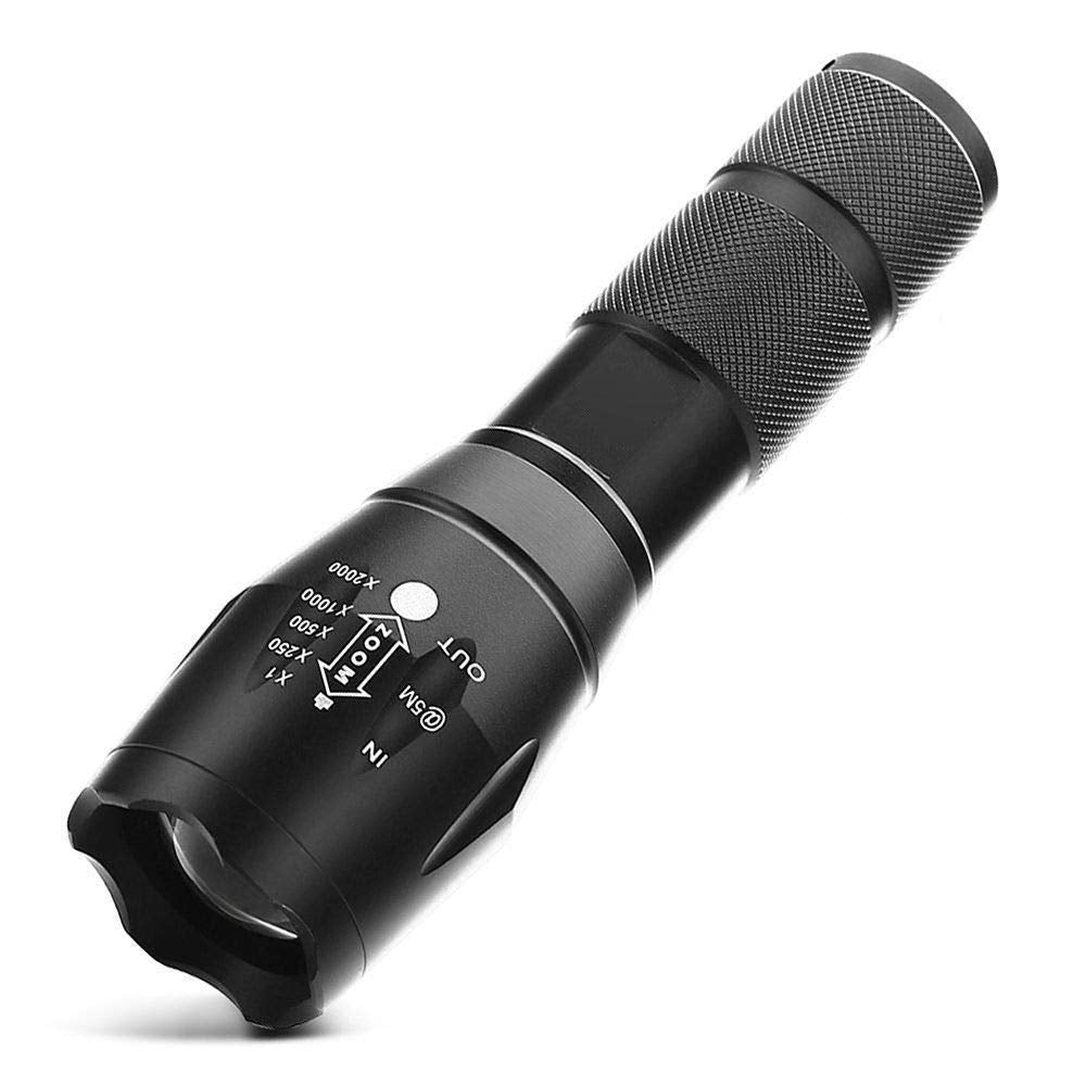 Oxiqmart 3X 10000Lm Zoomable Led Flashlight Focus Torch Light 18650/Aaa Outdoor Light
