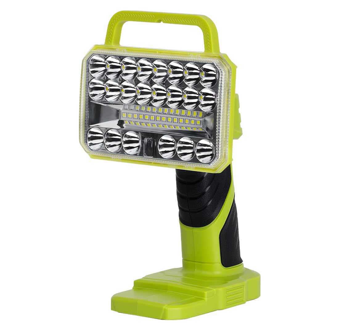 Haopkzapyr 18W Led Work Light For Ryobi One+ 18V Li-Ion Ni-Cad Ni-Mh Battery - 2000Lm Flashlight With 3 Light Modes, Portable And Efficient Worklight With 36 Led (Battery Not Included)