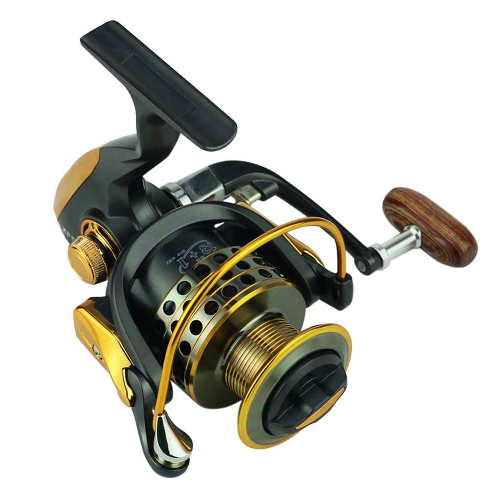 Gonetre Fishing Handle Reel Foldable Metal Fishing Reel Handle Rocker Arm Wooden Knob For Wheels Fishing Tackles (S)