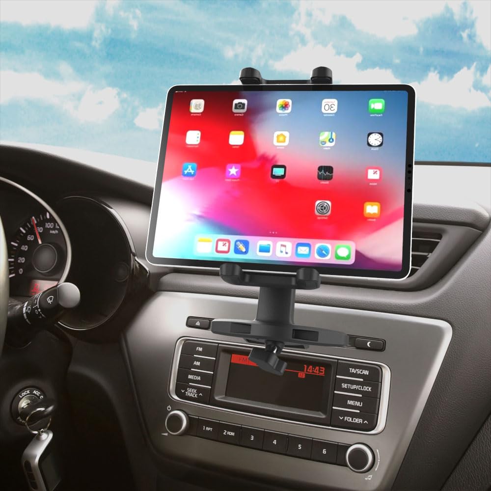Cuxwill Adjustable 360 Car Cd Slot Mount Tablet Holder For Ipad & Cell Phone