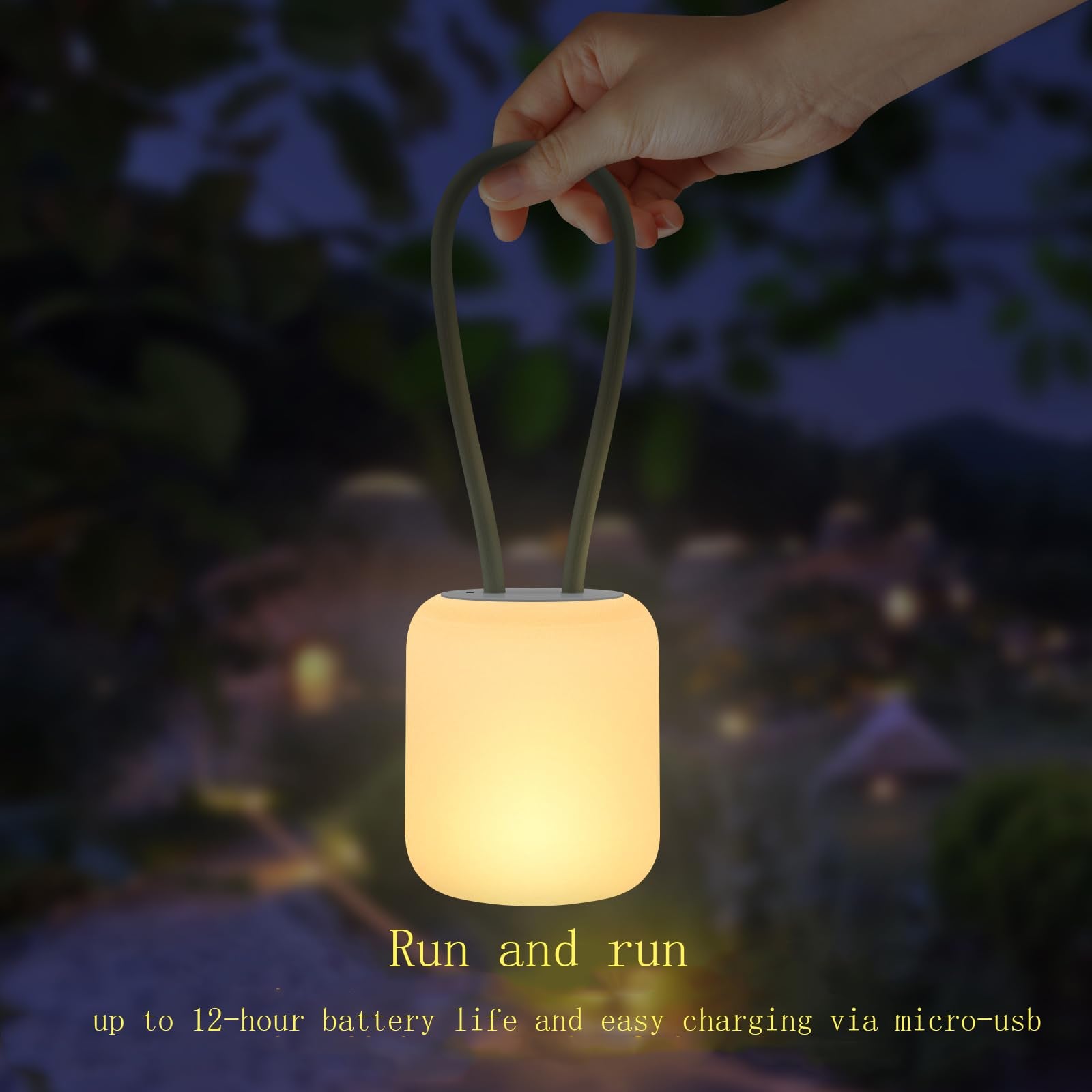 Himmel Camping Lamp,Portable Outdoor Lamp For Hanging,Standing And Mounting,Warm Or White Lighting Camping Lamp,Rechargeable Hang Lampe Outdoor,Table Lamp For Living Room And Bedroom (Gray)
