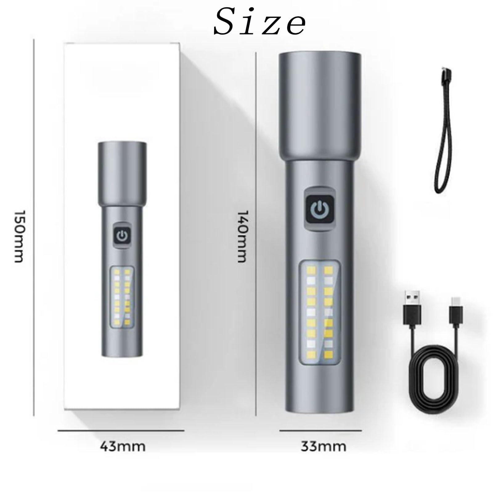 Fetnhu Ultra-Bright Zoomable Flashlight,Copenrain Flashlight,Led Rechargeable Utility Flashlights High Lumens,Super Bright Waterproof Zoomable Emergencies Handheld Spotlight For Camping (2Pcs)