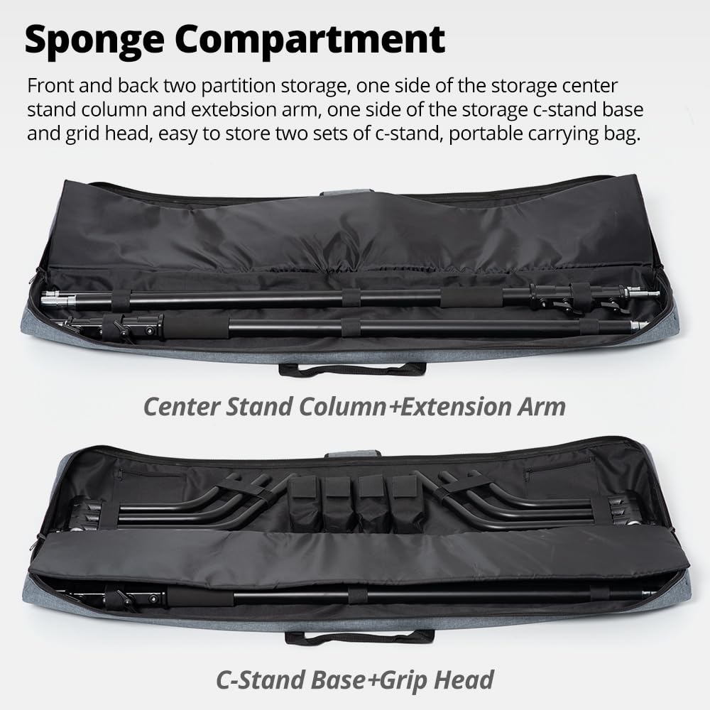 Ambitful Pb20 Heavy-Duty Carrying Case For C-Stand, Light Stand, Tripod - Waterproof Tote Bag Compatible With Boom Arm, Camera Tripod, Fishing Rod, Spotting Scopes (Photography/Videography/Fishing)
