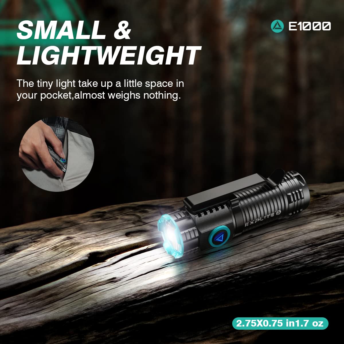 Explite Mini Flashlight Usb-C Rechargeable Magnetic Keychain Clip Lanyard Edc Flashlights, Pocket Flashlight High Lumens 1200, Bright Compact Small Flash Light Led Torch For Camping, Dog Walking