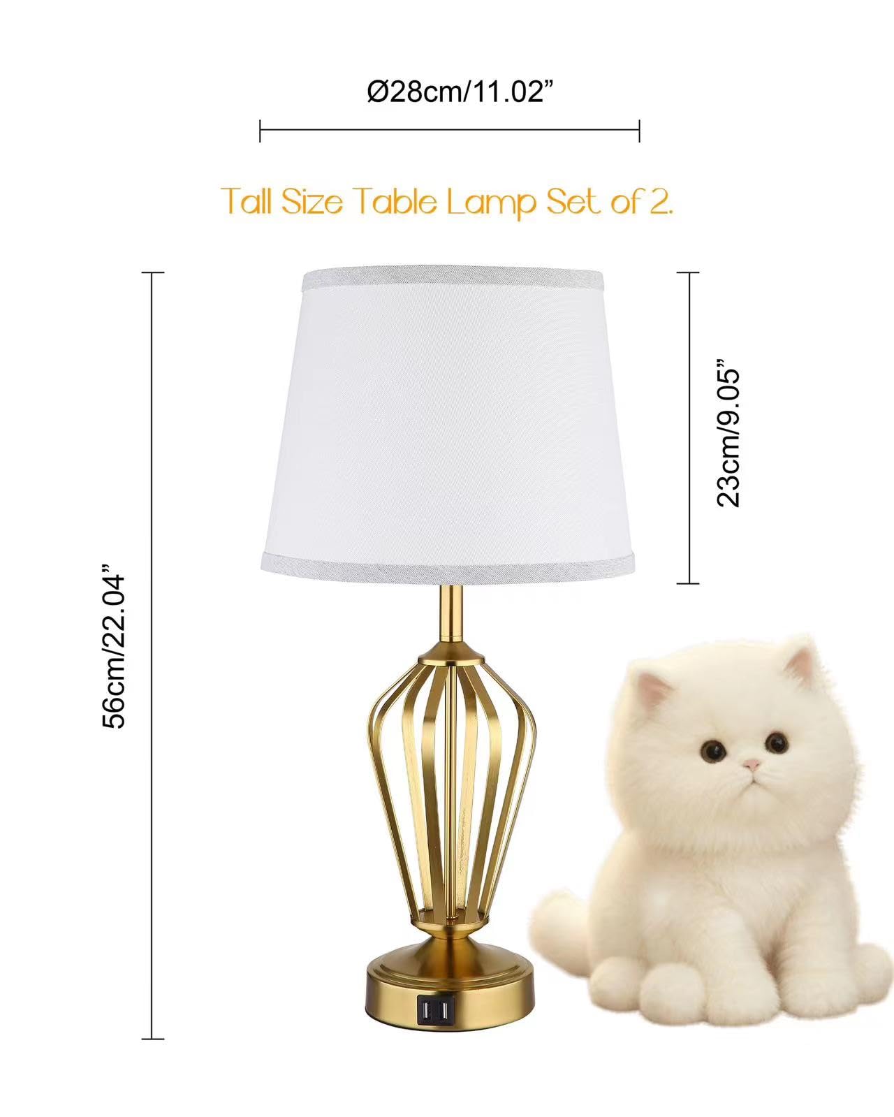 Ldeco Touch Table Lamps Set Of 2, Nightstand Lamp With Usb Ports Bedside 3 Way Touch Dimmer Desk Lamp For Living Room Bedroom,Gold Plated Spiral Cage Base Design Warm White Dimmer Bulbs Included.