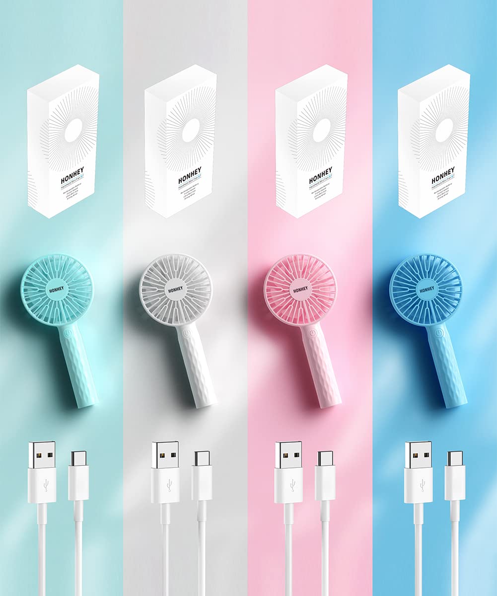 Honhey Handheld Fan, Super Mini Portable Eyelash Fan With Rechargeable Battery Operated