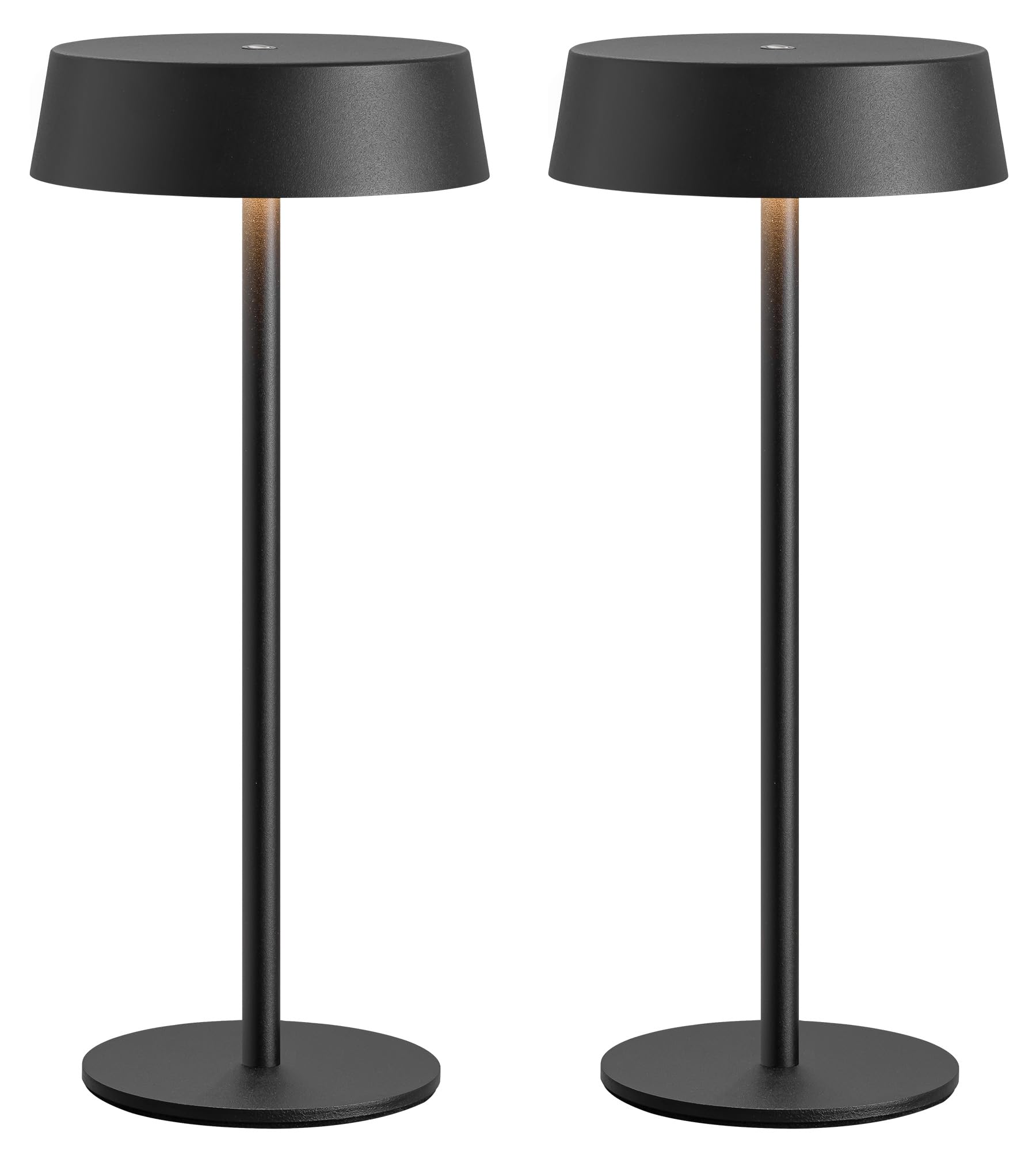 Visdanfo 2 Pack Cordless Table Lamps, Rechargeable Lamp With 5000Mah Battery Operated, Touch Lamps, Portable Indoor/Outdoor Lamp For Kitchen Living Room Bedroom, Waterproof (Black)