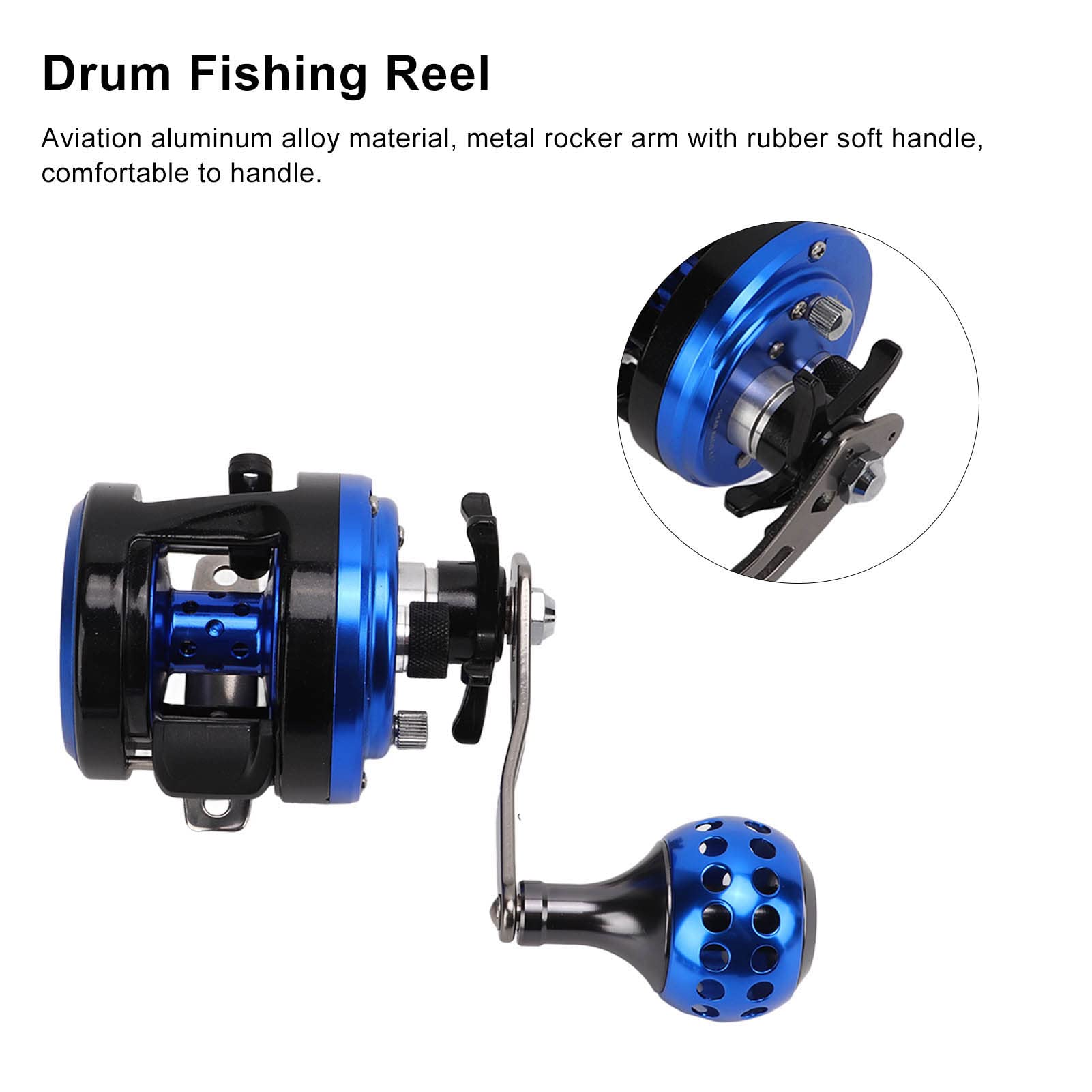 Alomejor Metal Drum Fishing Reel 7+1Bb 4.7:1 High Speed 6Kg Maximum Magnetic Force Brake Fishing Reel