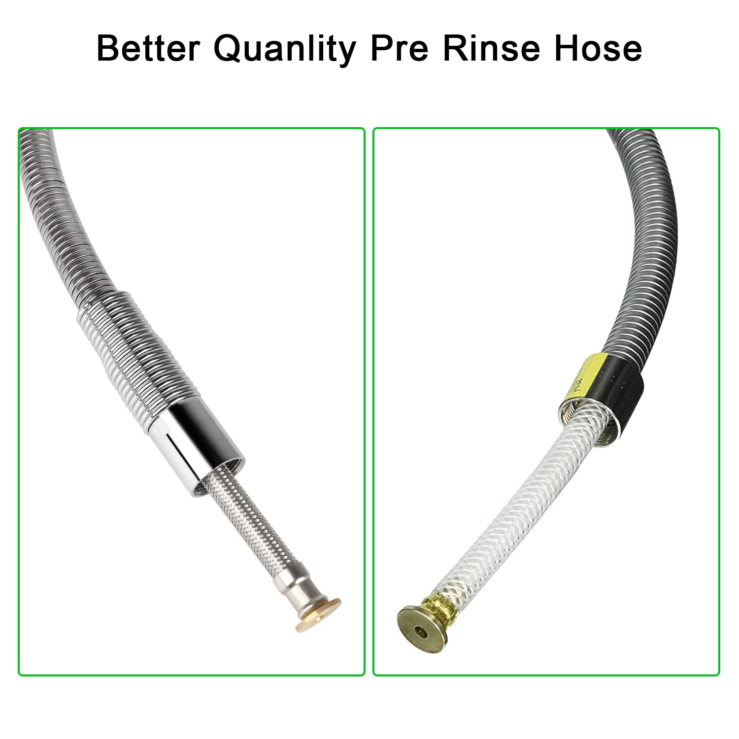 Tber Pre Rinse Faucet Sprayer Hose Replacement Kit For Commercial Kitchen Sink Faucet, 30 Inch Flexible Stainless Steel Commercial Dish Spray Hose Parts