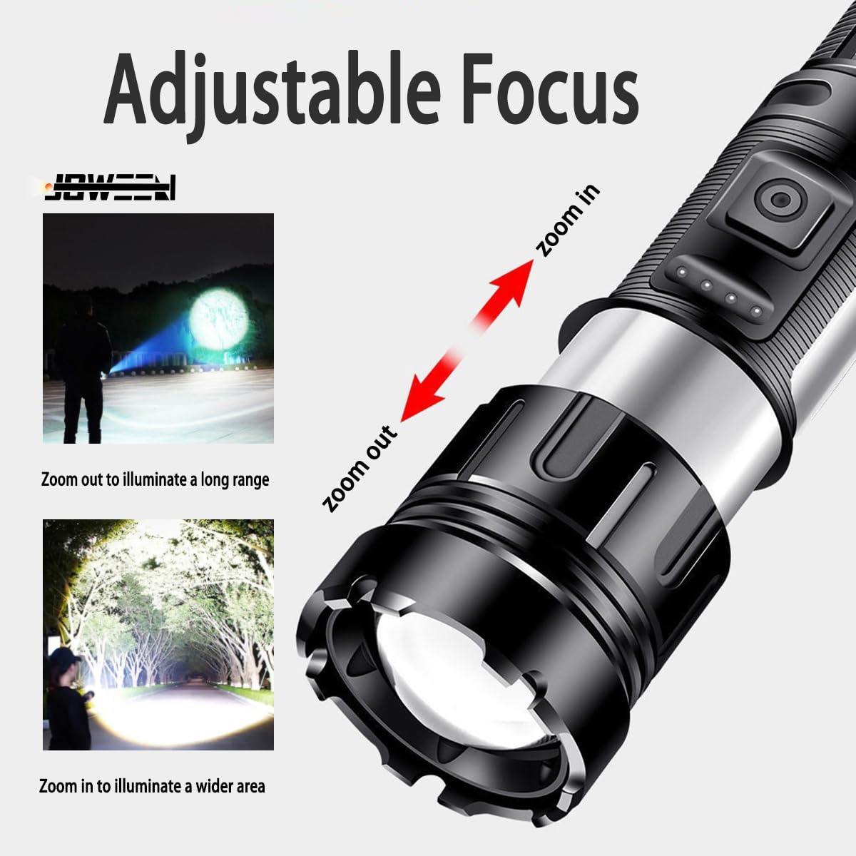 Ijoween 5011 Rechargeable Super Bright Led Flashlight With Power Bank Function,Strong Magnetism Tail With Waterproof Body,Portable And High Lumen Torch With 7 Light Modes