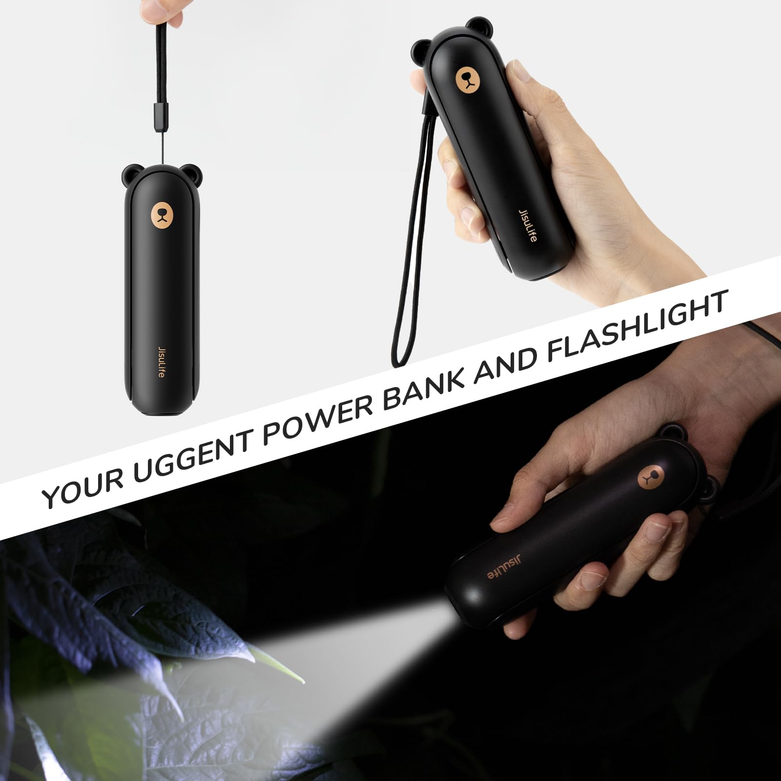 Jisulife Handheld Fan With 4500 Mah Powerbank Max 46 Hours Runtime,Pocket Fan Portable Battery
