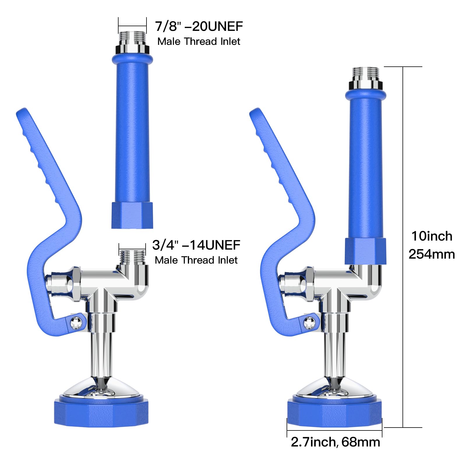 Akwadu Commercial Sink Sprayer For Kitchen Sink: Pre Rinse Spray Valve Head For Commercial Faucets - High Pressure Dish Sprayer Replacement For Restaurant Cleaning (Blue)