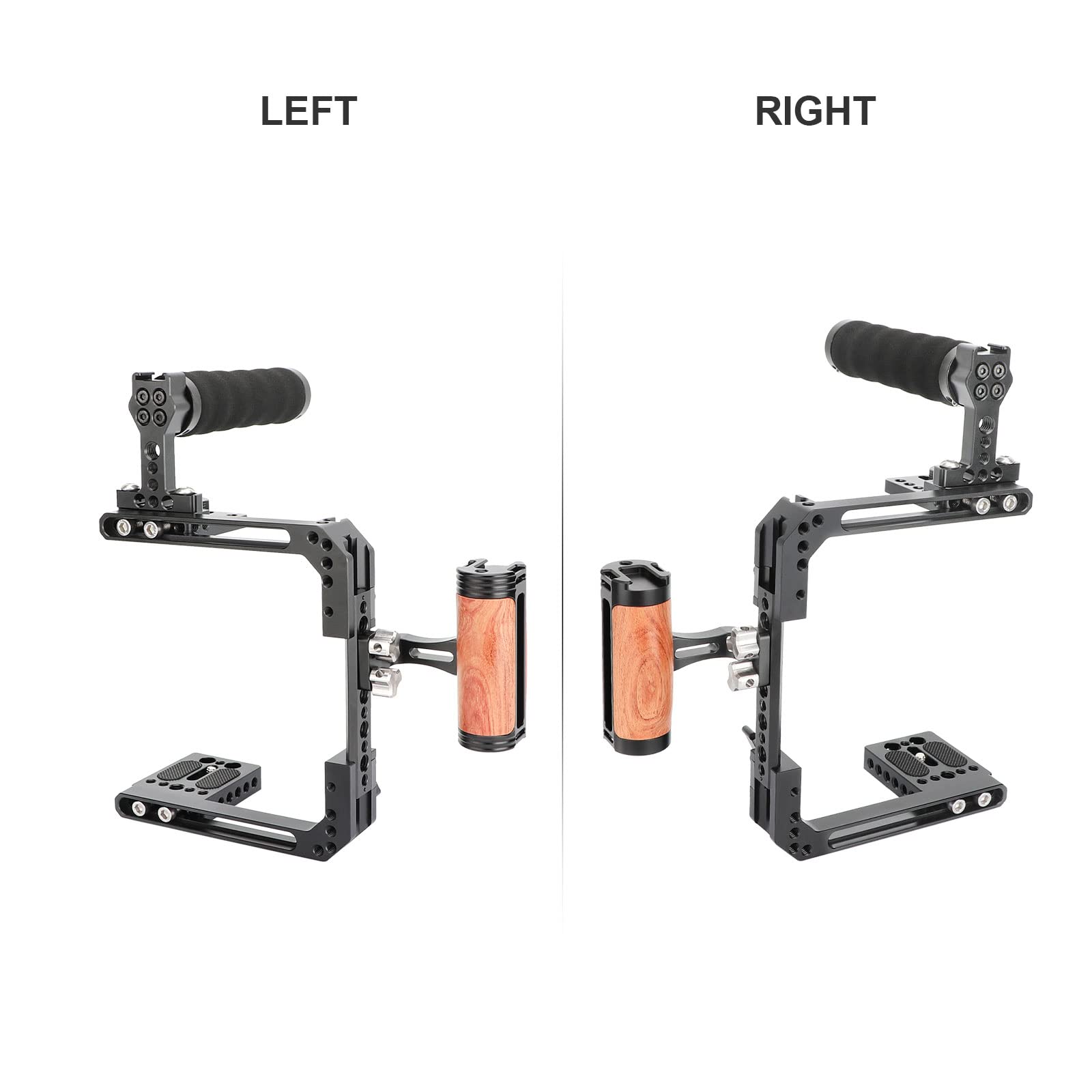 Szrig Ajustable Camera Cage Assemble For Left/Right Handle Use With Top And Side Handgrip