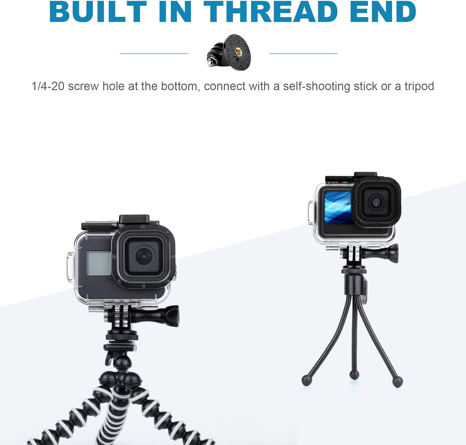 Ecostconnection Acuvar 12" Flexible Tripod For Gopro Hero Cameras – Gorilla Pod Camera Stand, Go Pro Stand, Compatible For All Gopro Hero 9, 7, 10, Action Camera Tripod Mount