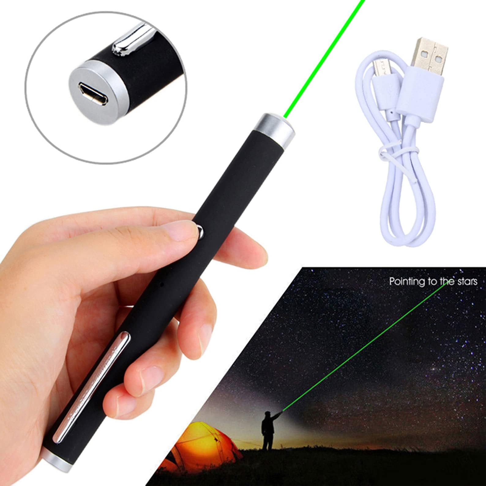 Eazmong Portable Usb Rechargeable Flashlight, High Brightness Flashlight, Suitable For Beach Camping, Mountaineering, Night Stargazing, And Engineering Instructions.