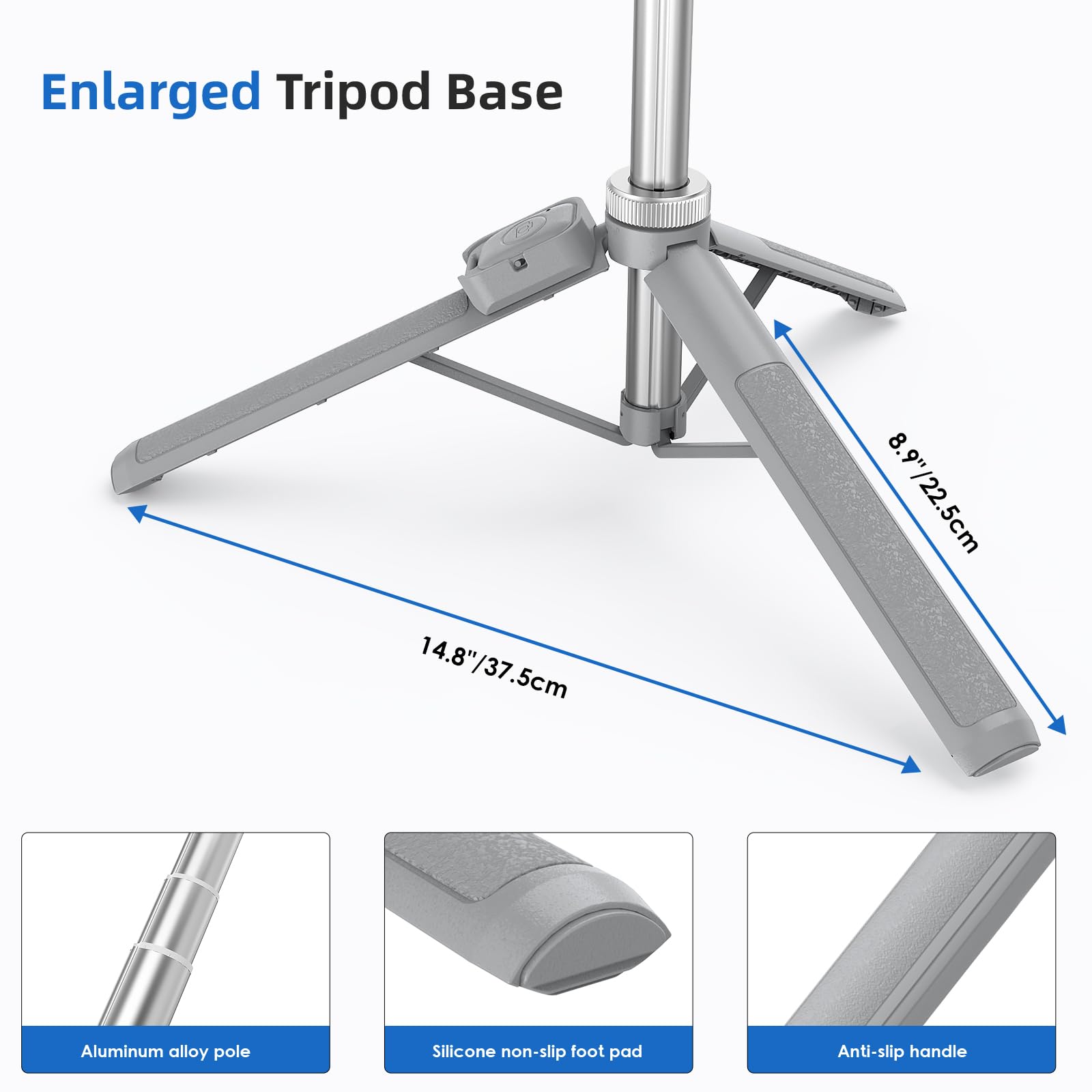Miiasi Extendable Tripod For Iphone With Remote, 360° Ball Head Cell Phone Tripod For Video Recording, Iphone 14/13/12 Pro Max/Android/Gopro, 62In