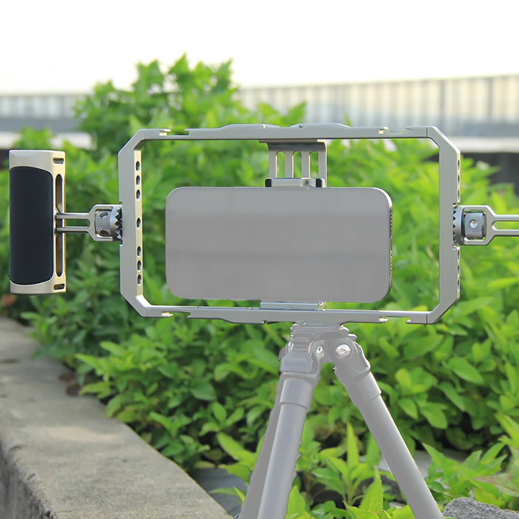 Novelgoal Universal Handheld Photography Bracket 360° Rotation For 63.5-87Mm Cell Phone Extension Fill Light Live Video (Cage + Handle Set)