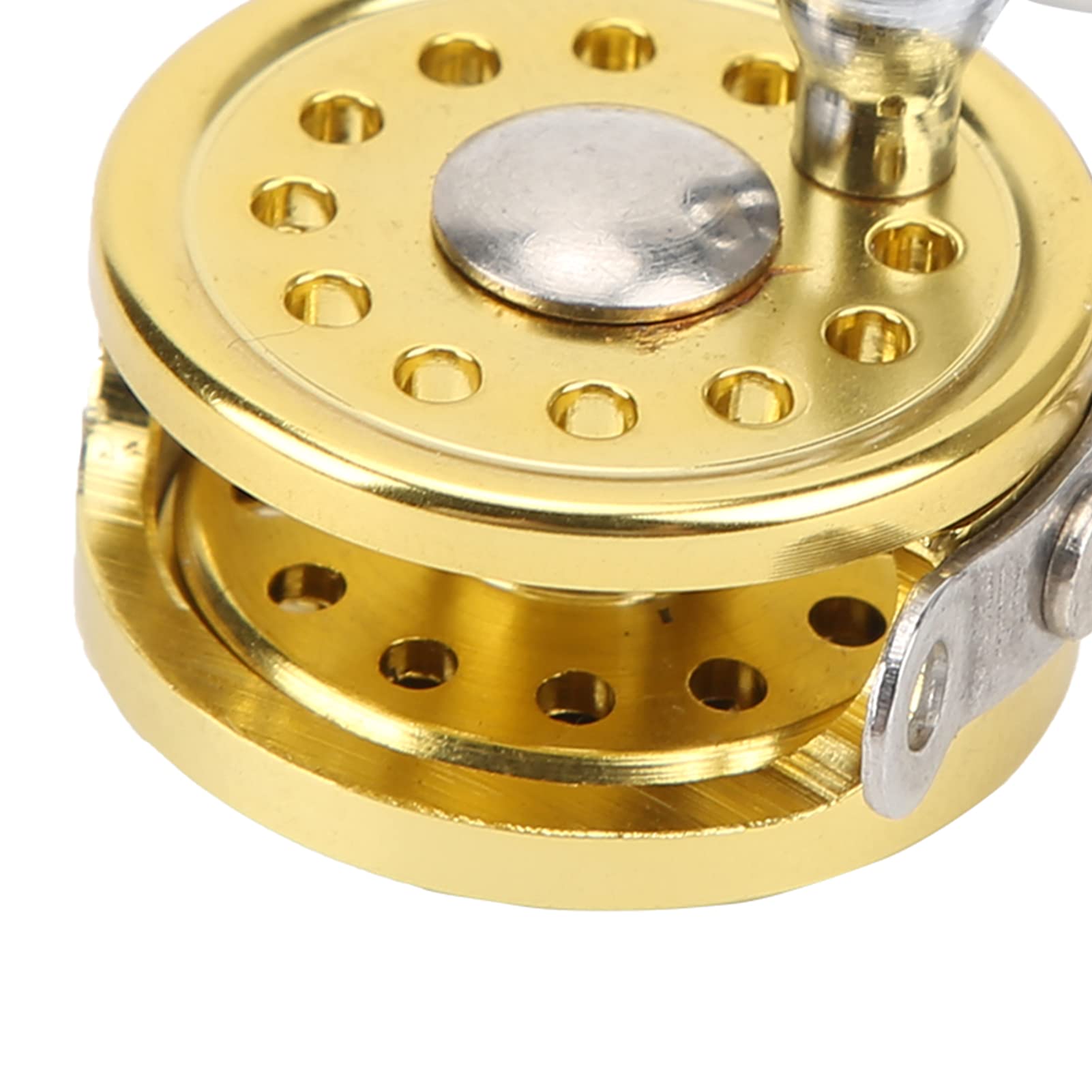Vbestlife Mini Fishing Reel Keychain, Aluminum Alloy Fly Reel Key Ring Keychain Pendant Decorative Anglers