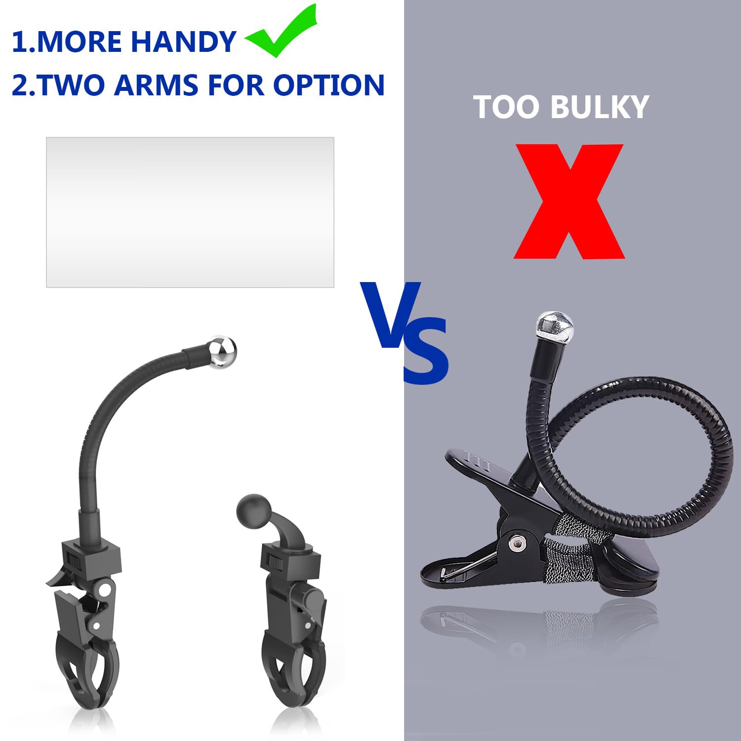 Clifod Clip On Mirror For Monitor Desk Rear View, Office Security Cubicle Mirror To See Behind You For The Safety, Clip Convex Mirror With Flexible Arm For Lash Content Creators