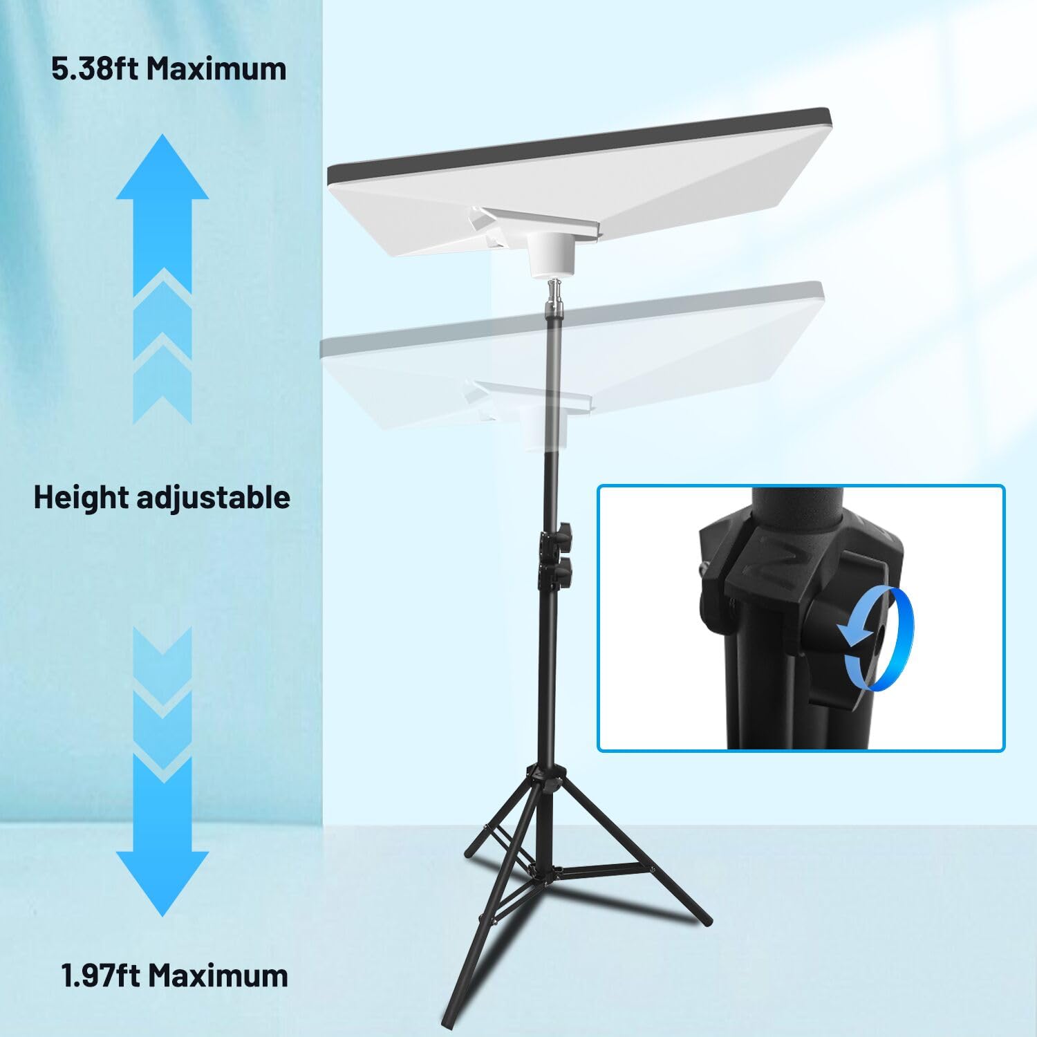 Ydmade Starlink Mini Portable Tripod Mounting Kit,Adjustable Height From 1.97 Ft To 5.38 Ft,Starlink Mini Tripod Mounting Kit For Camping And Rv Traveling